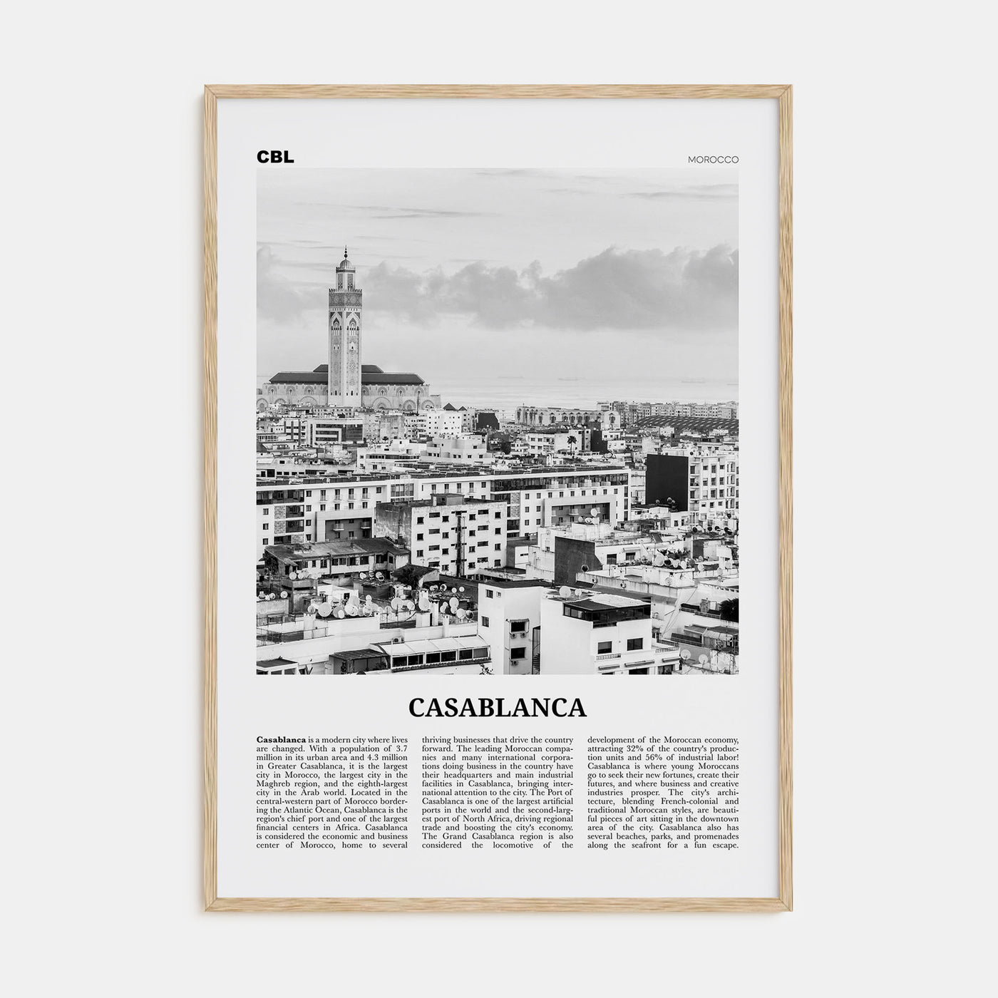 Casablanca Travel B&W Poster