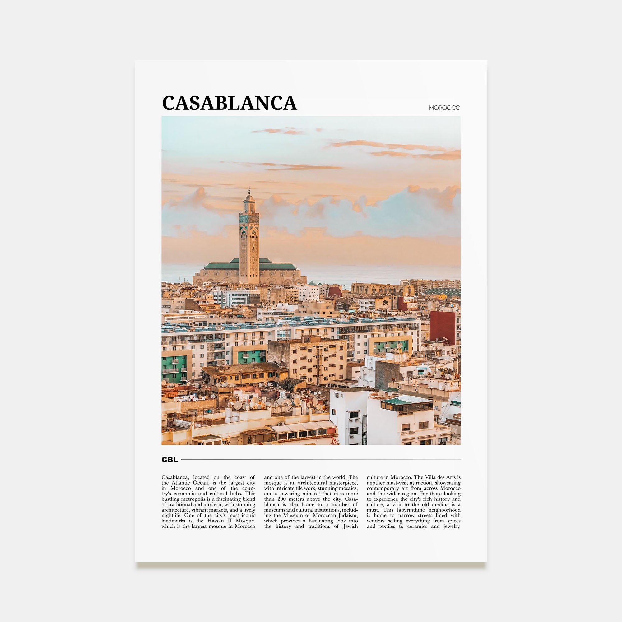 Casablanca Travel Color Poster