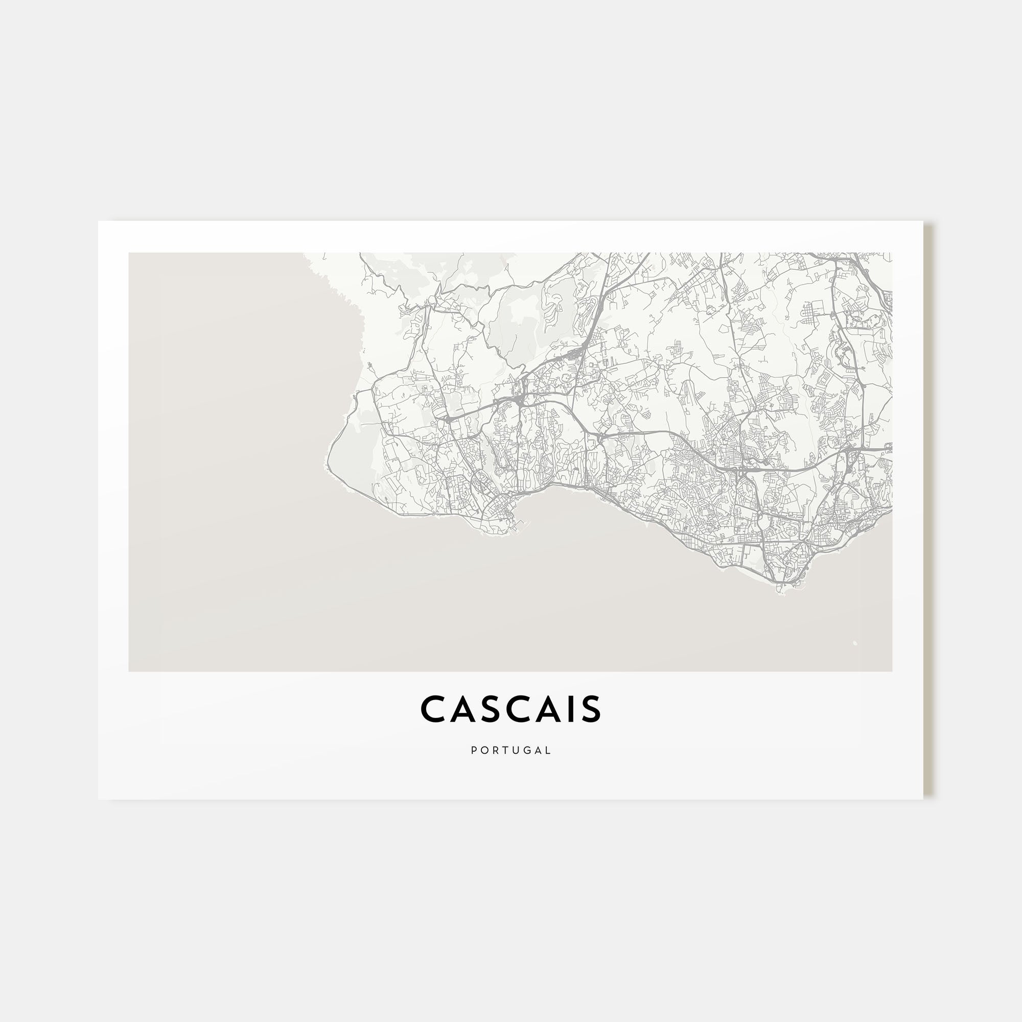 Cascais Map Landscape Poster