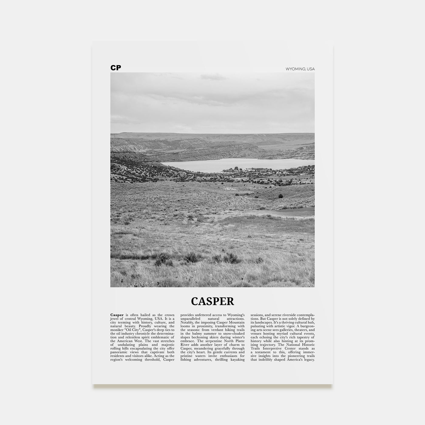 Casper Travel B&W Poster