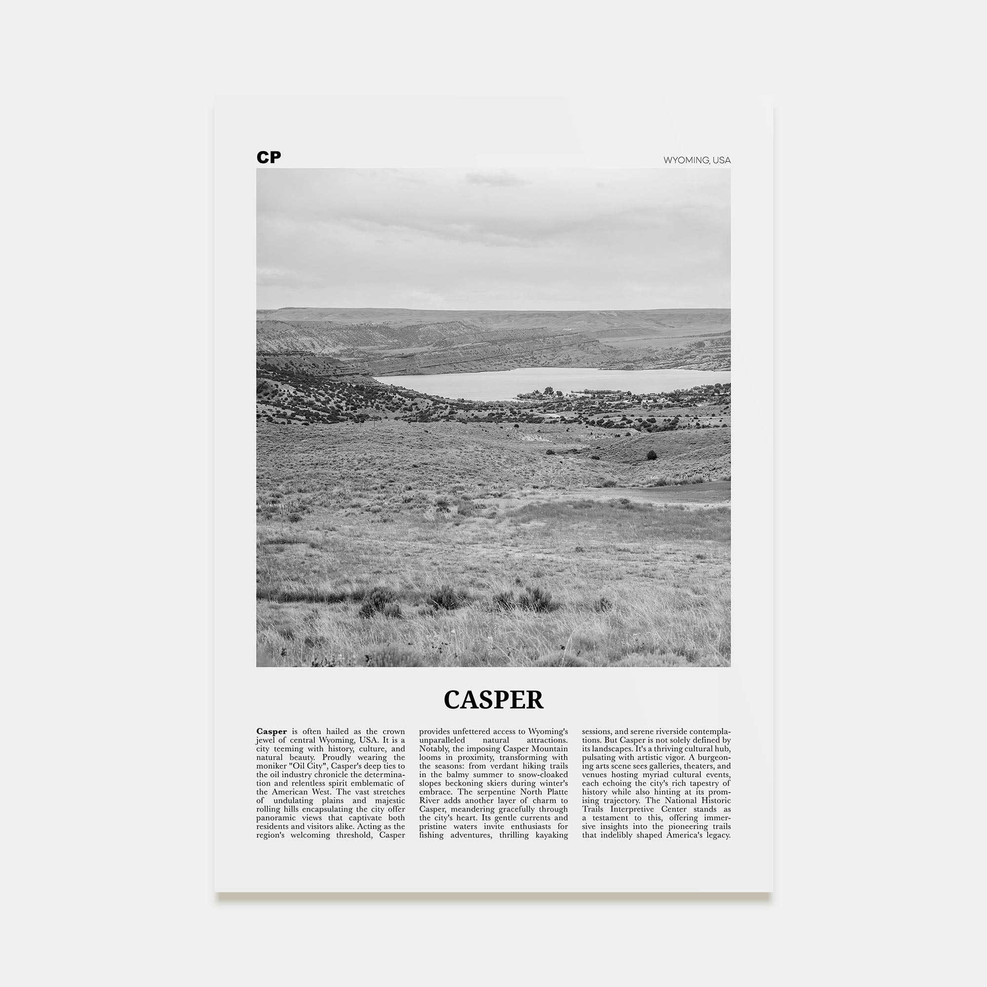 Casper Travel B&W Poster