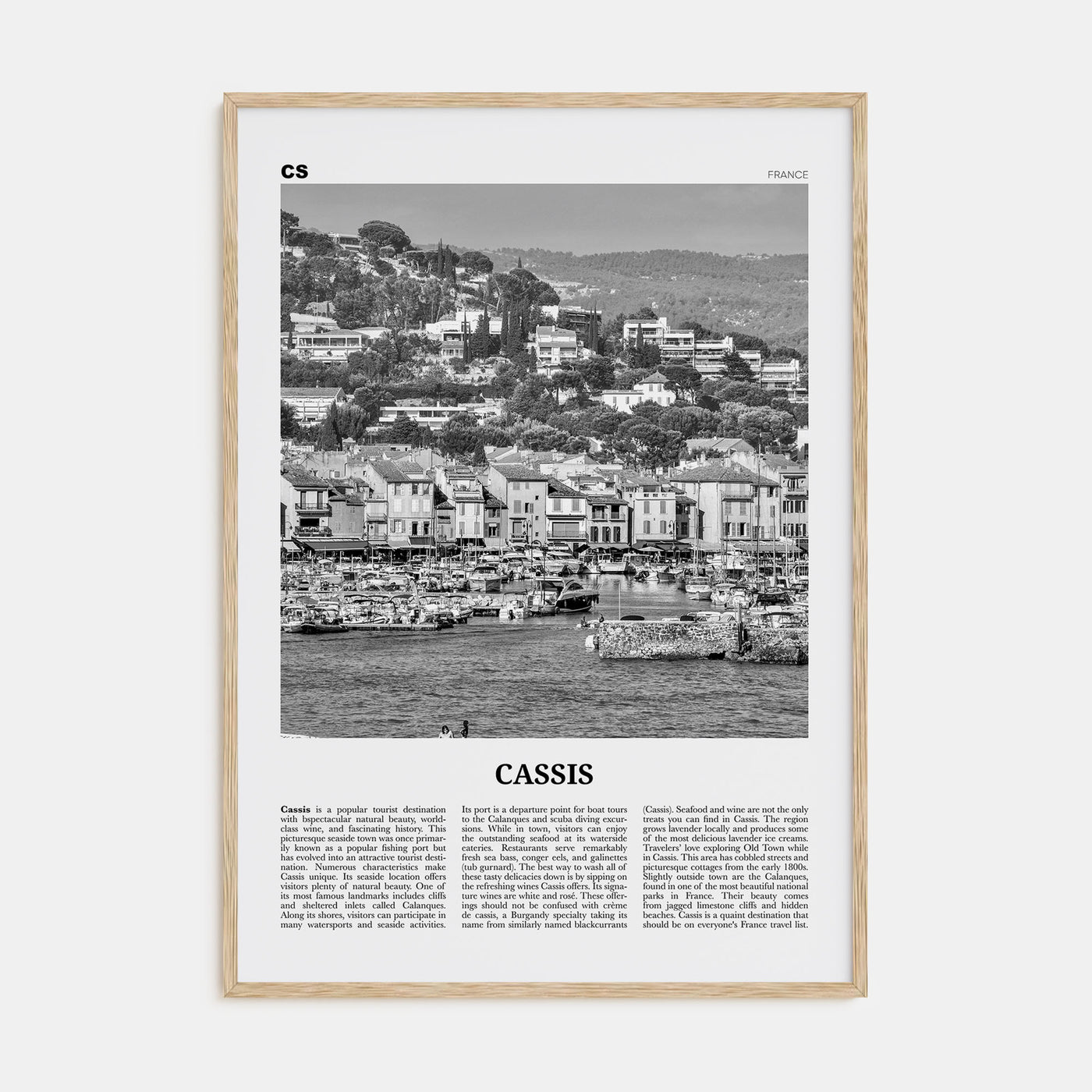 Cassis Travel B&W Poster