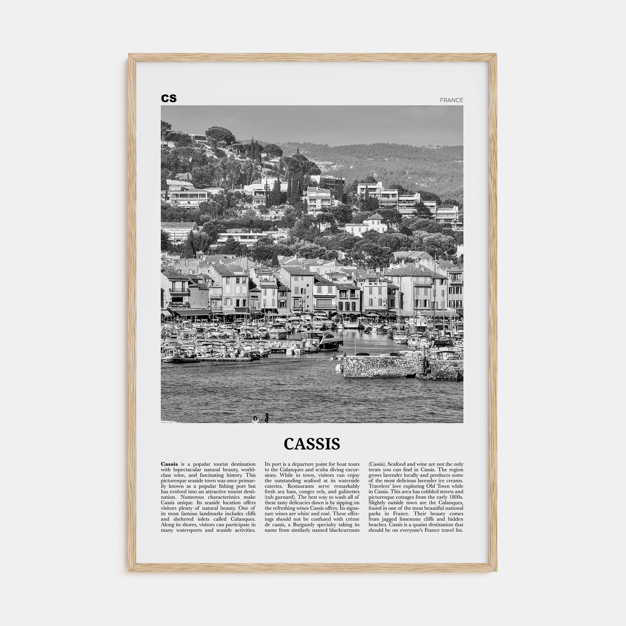 Cassis Travel B&W Poster