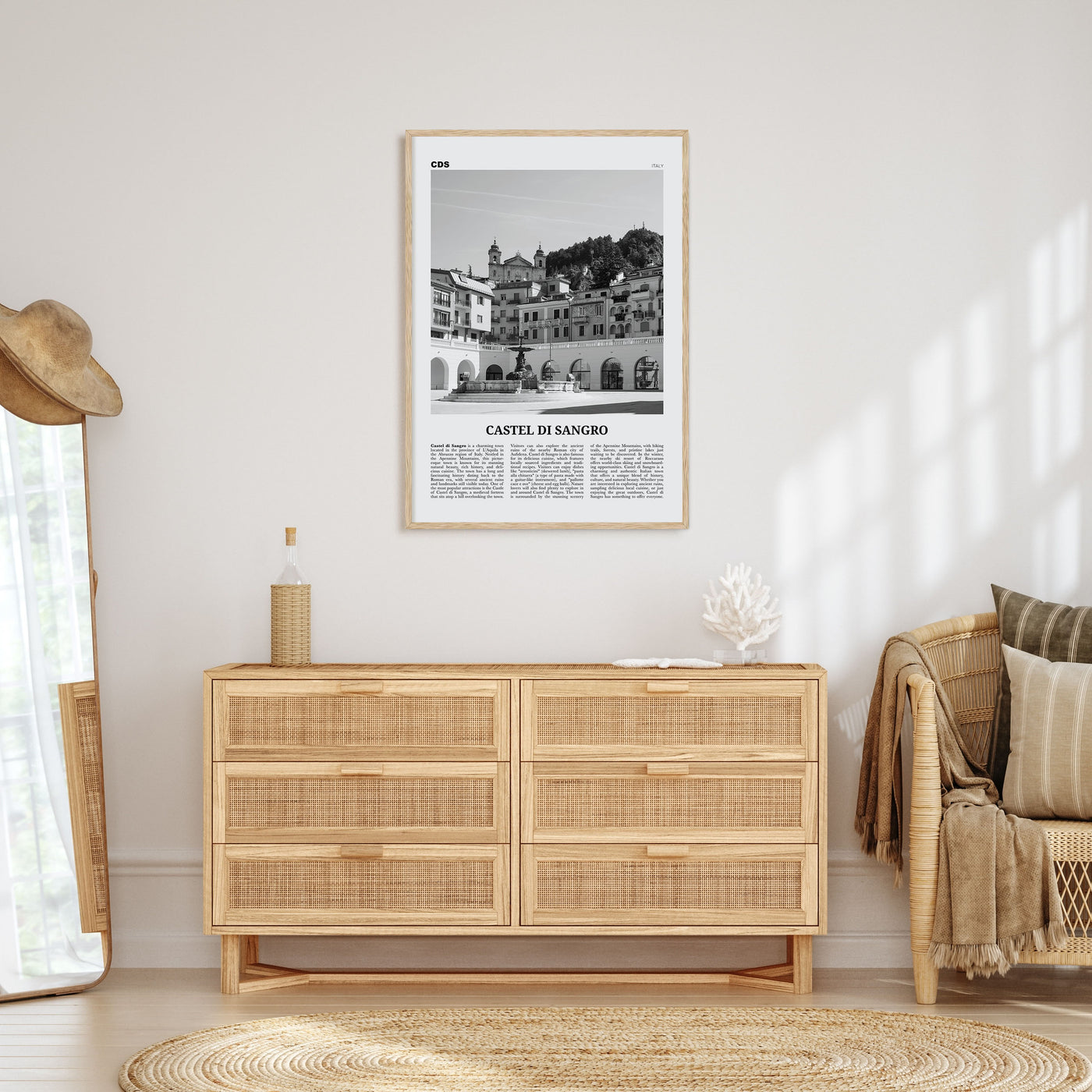 Castel di Sangro Travel B&W Poster