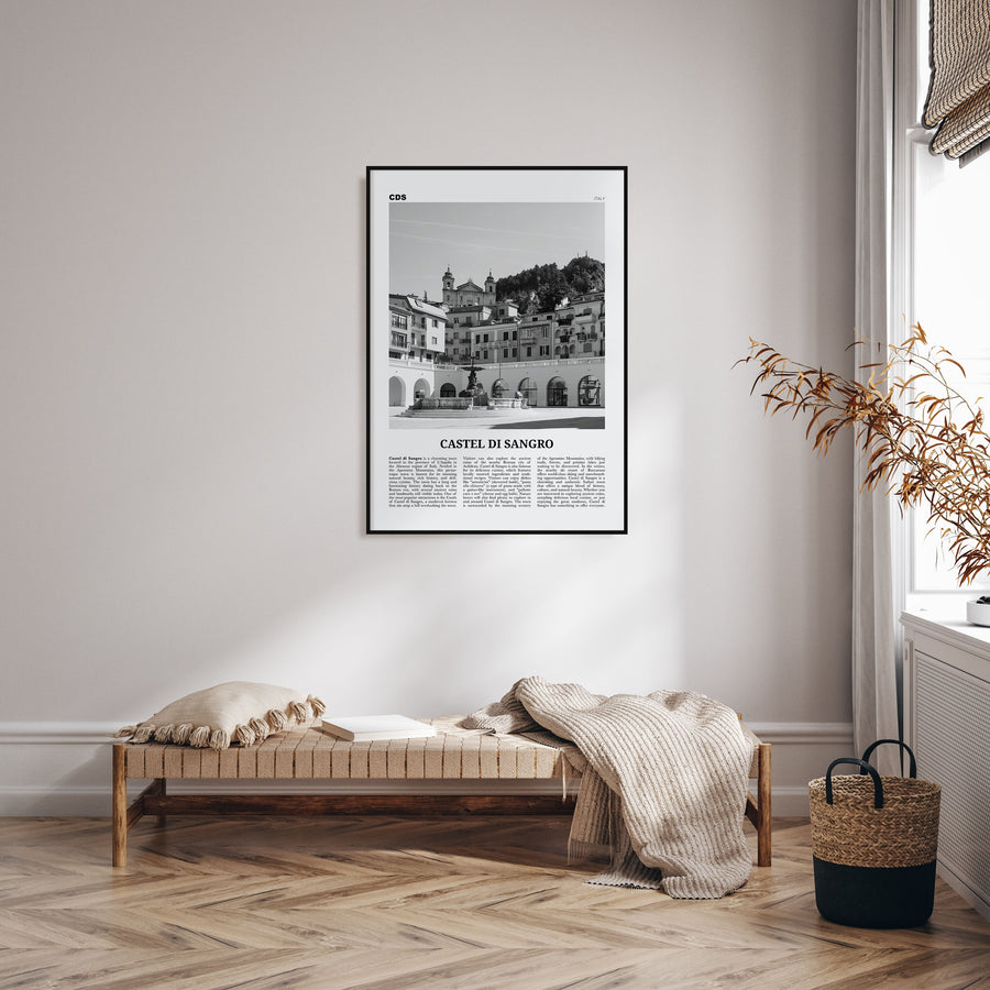 Castel di Sangro Travel B&W Poster