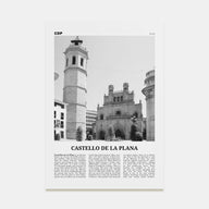 Castello de la Plana Travel B&W Poster