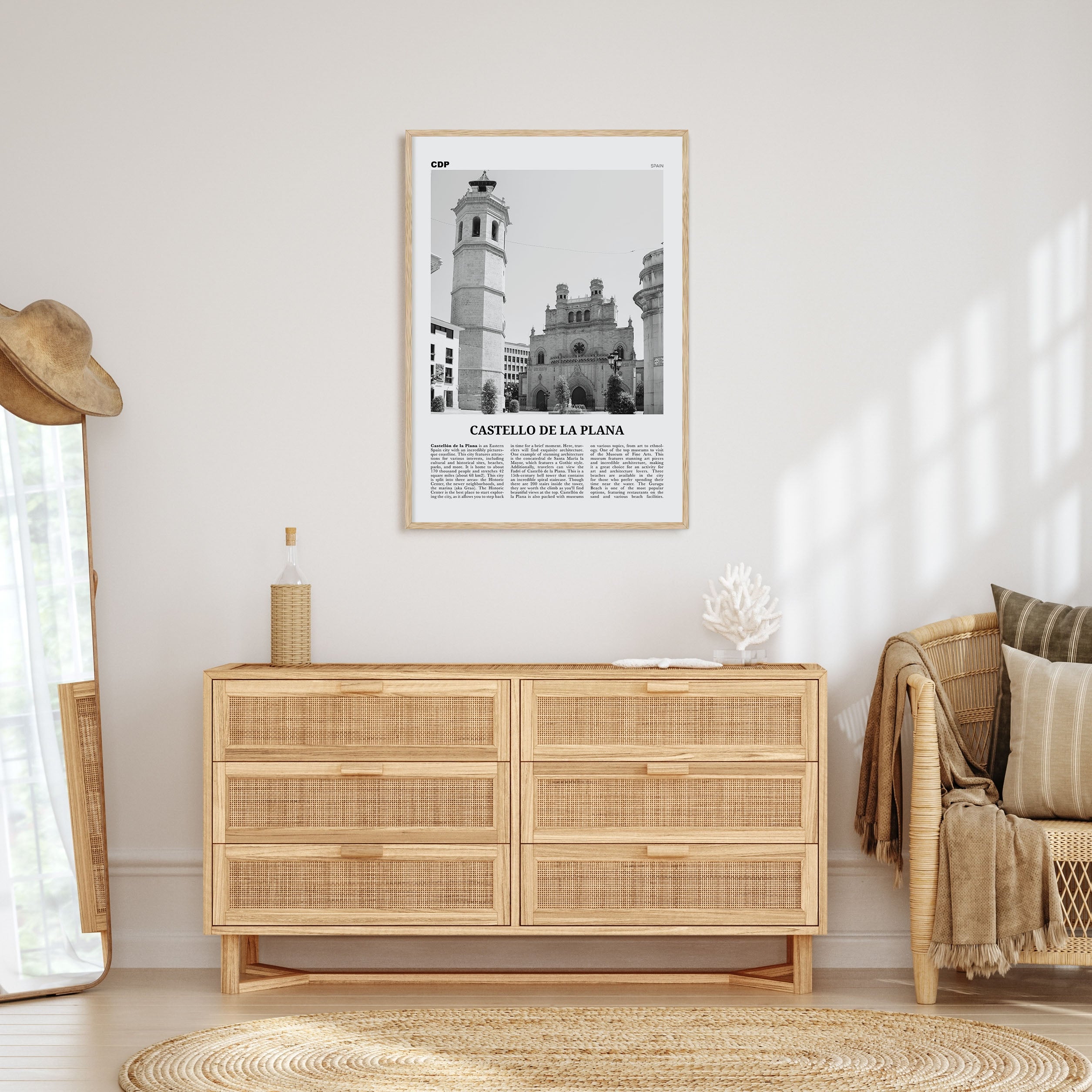 Castello de la Plana Travel B&W Poster