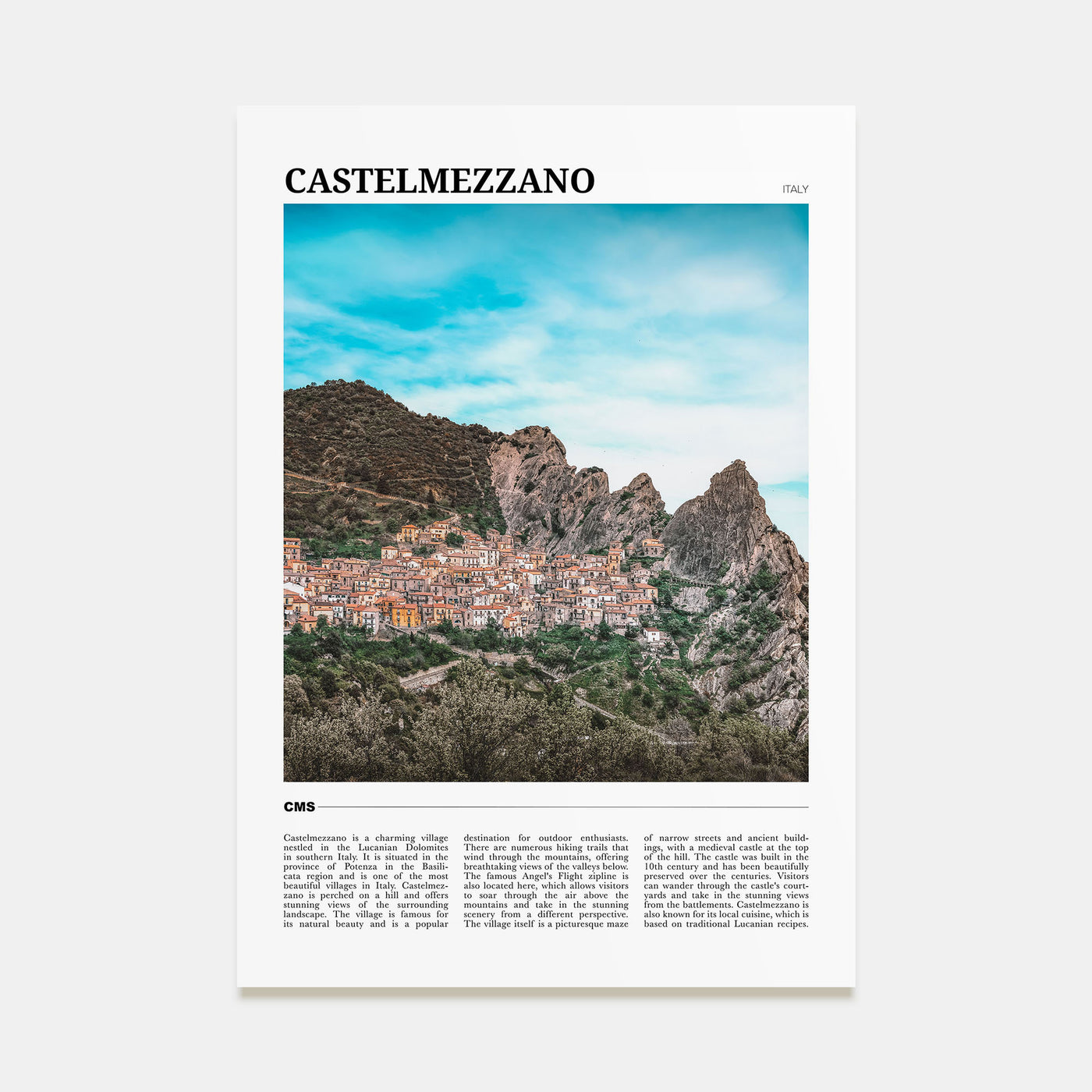 Castelmezzano Travel Color Poster