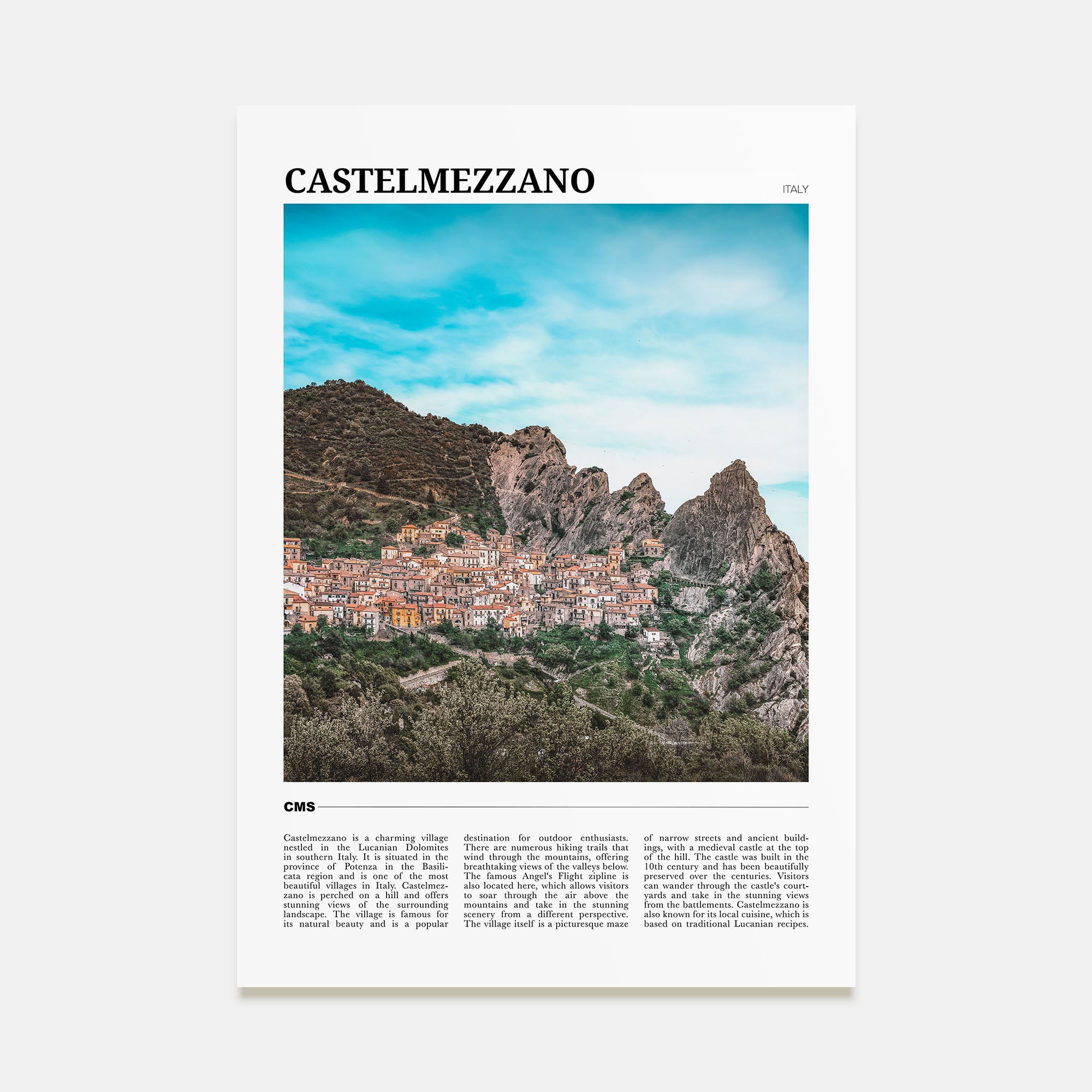Castelmezzano Travel Color Poster