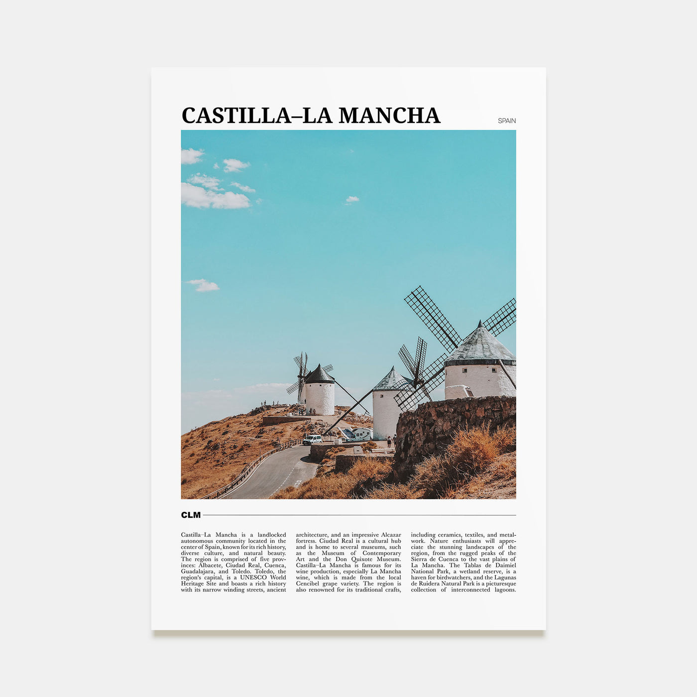 Castilla-La Mancha Travel Color Poster