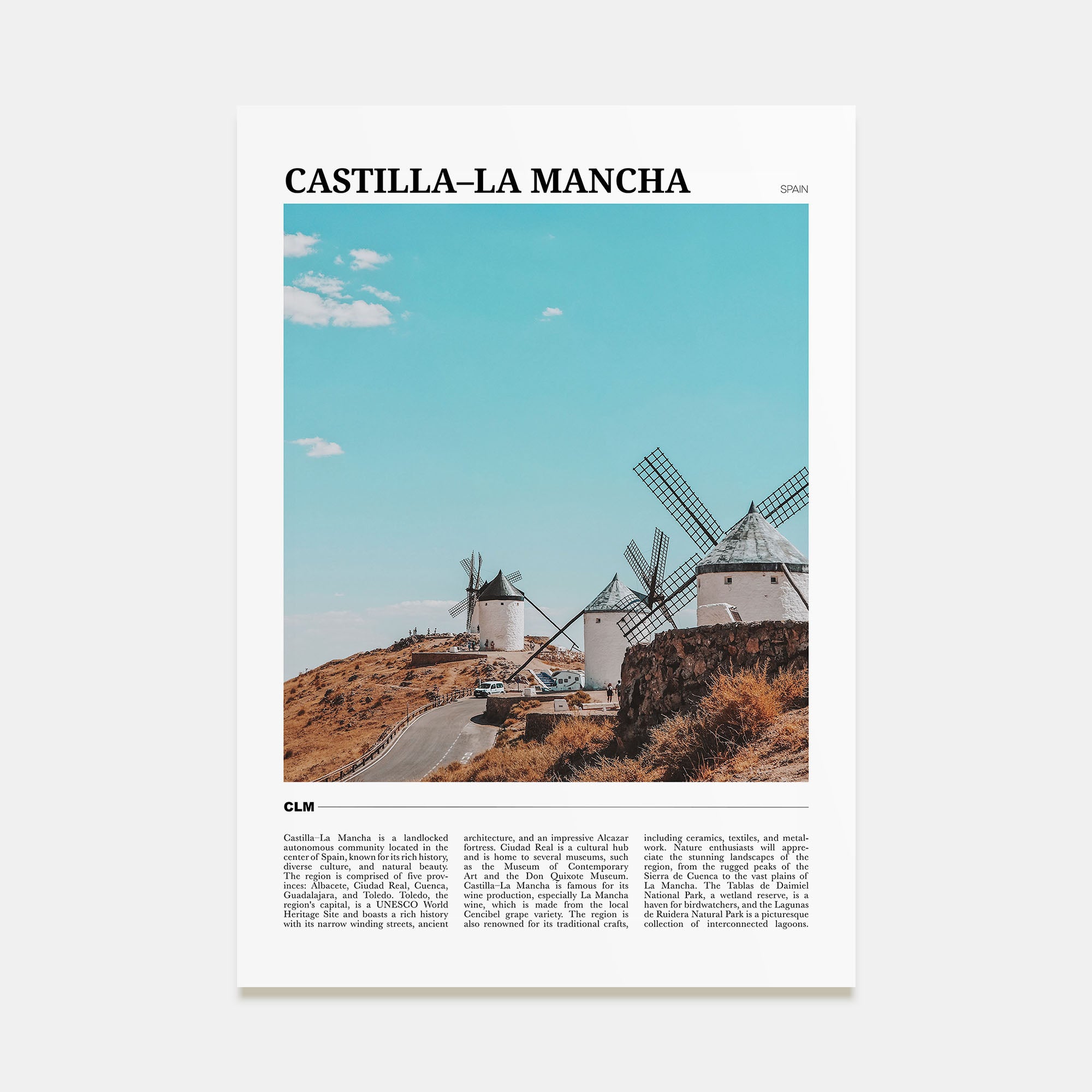 Castilla-La Mancha Travel Color Poster