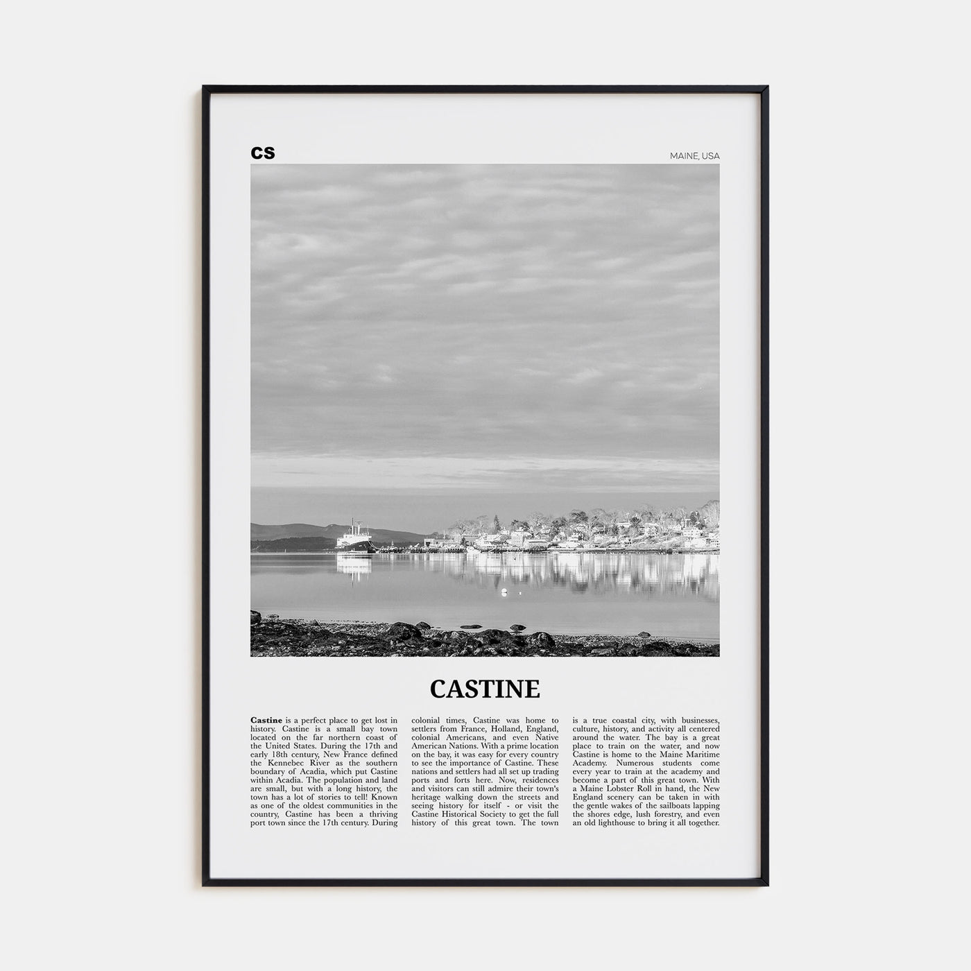 Castine Travel B&W Poster