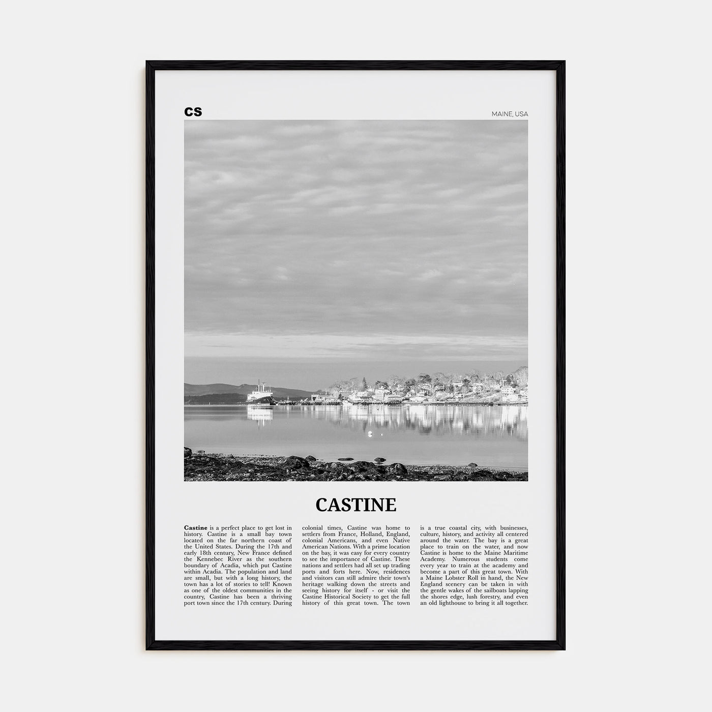 Castine Travel B&W Poster