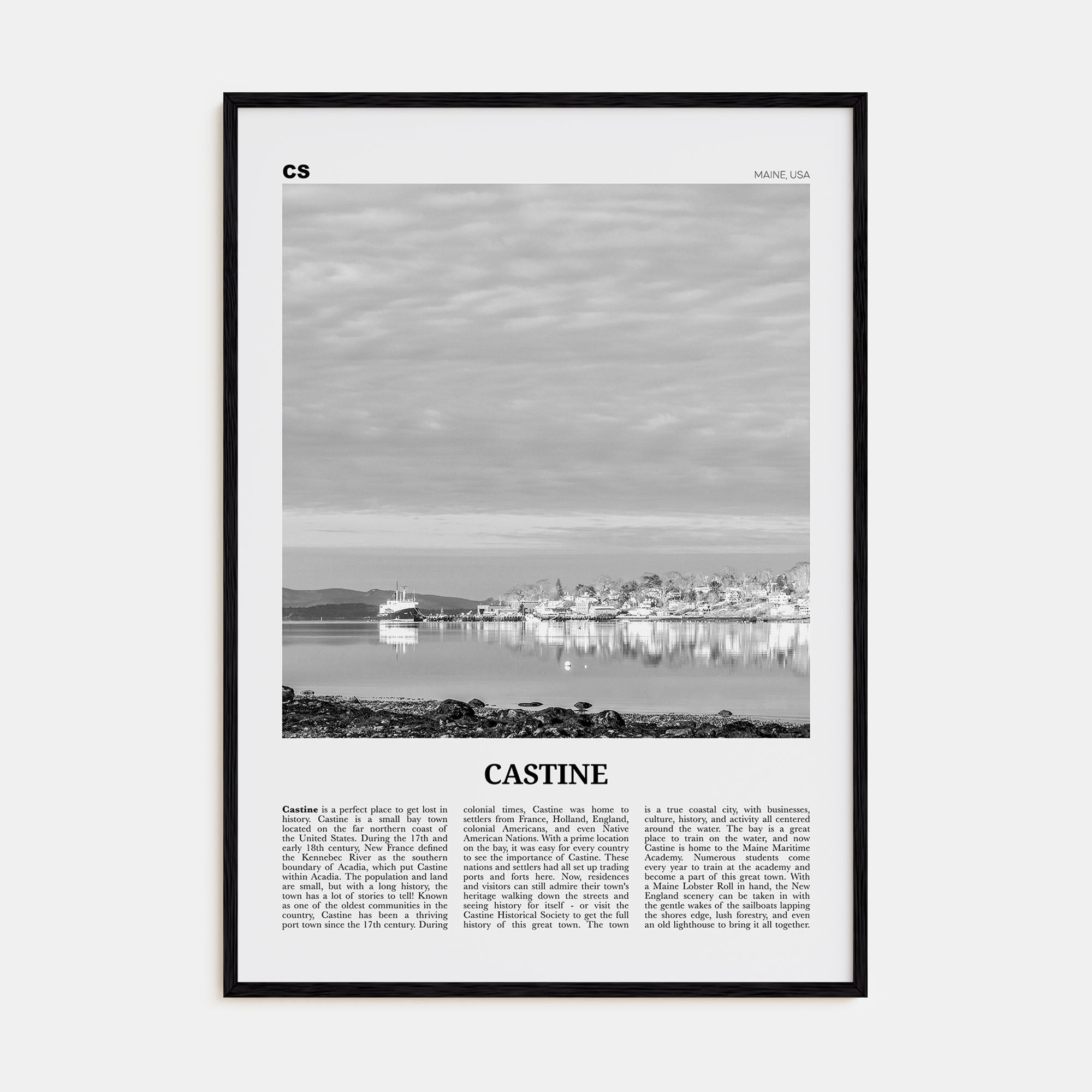 Castine Travel B&W Poster