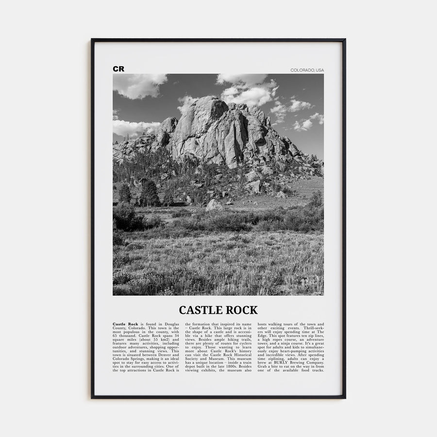 Castle Rock Travel B&W Poster