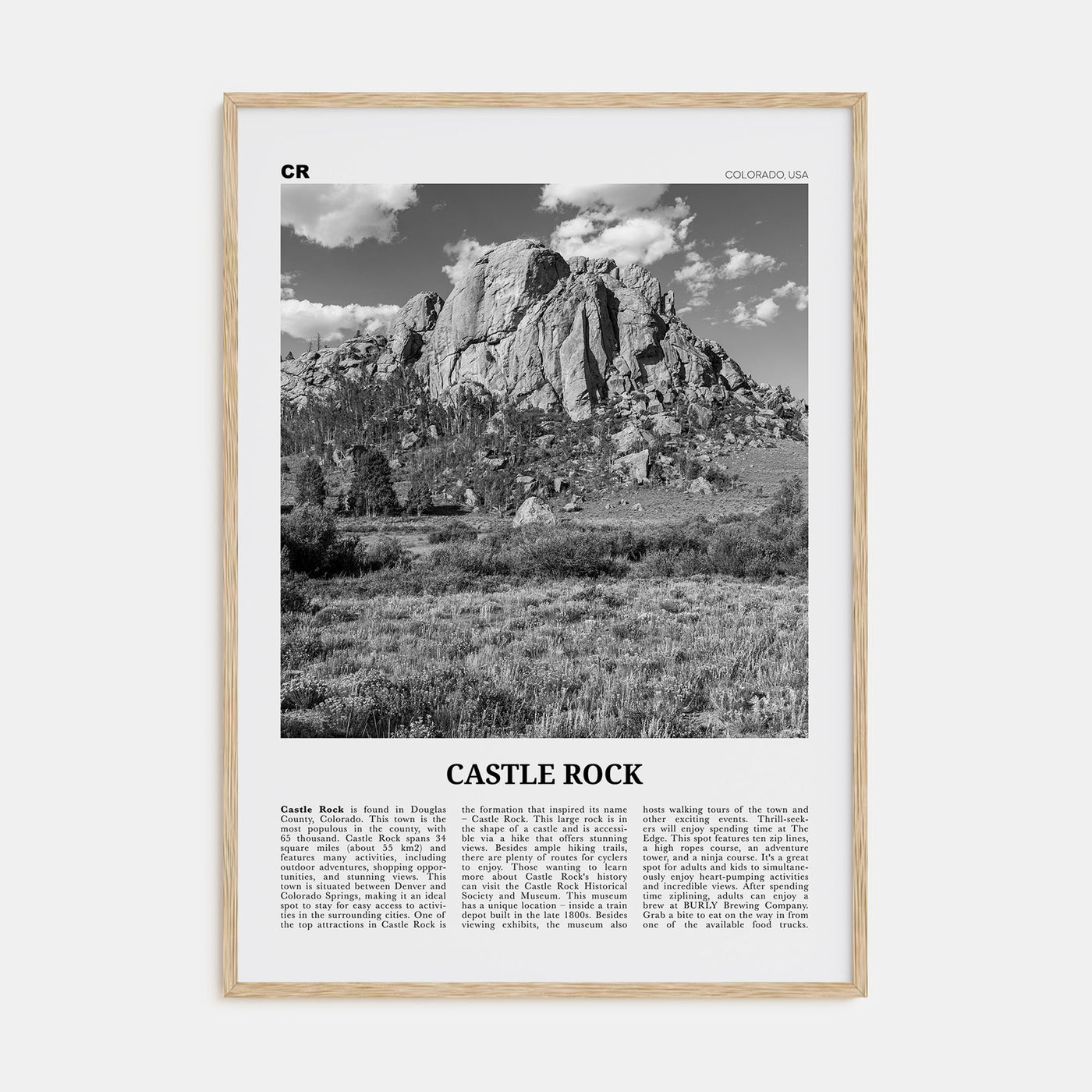 Castle Rock Travel B&W Poster