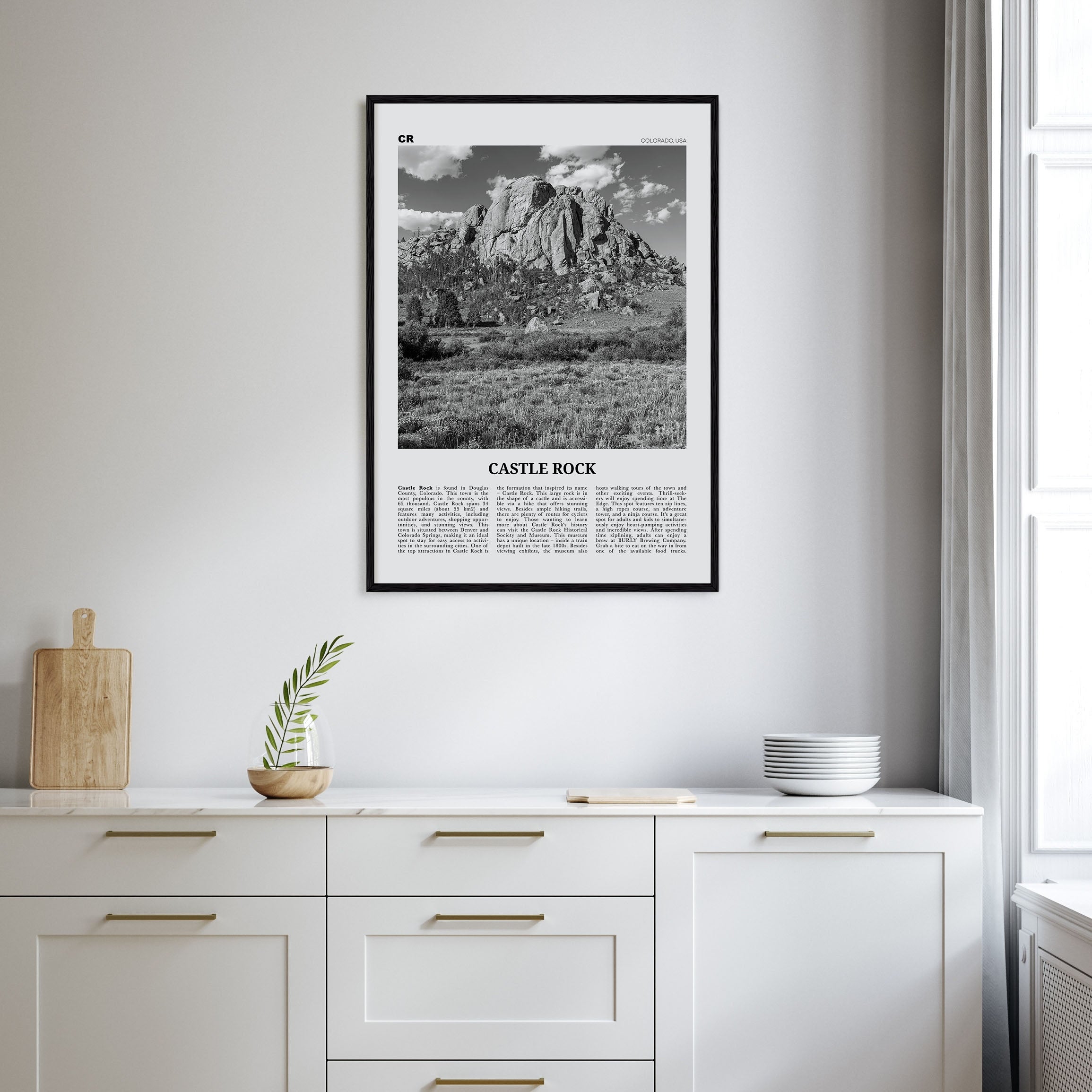 Castle Rock Travel B&W Poster
