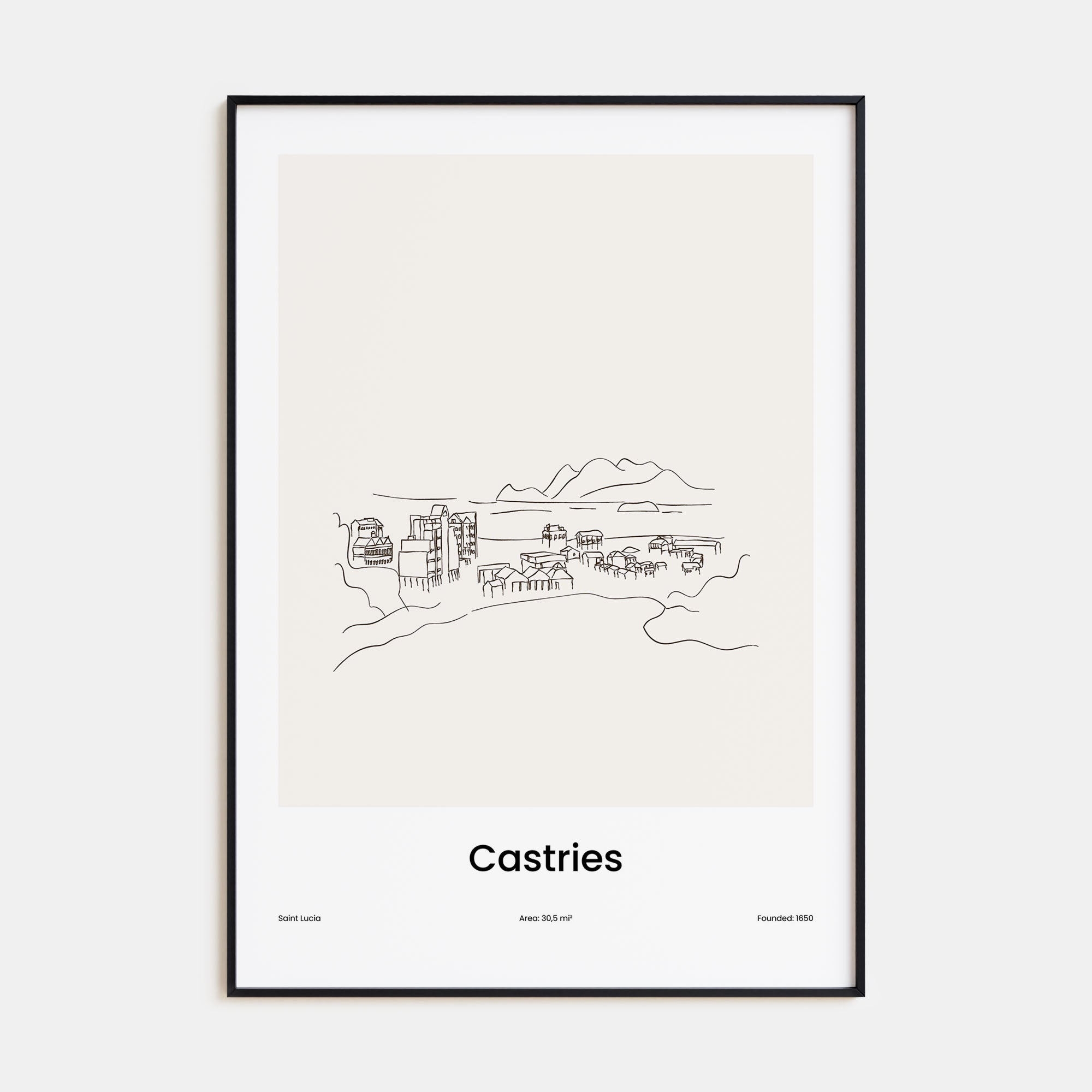 Castries Drawn Poster