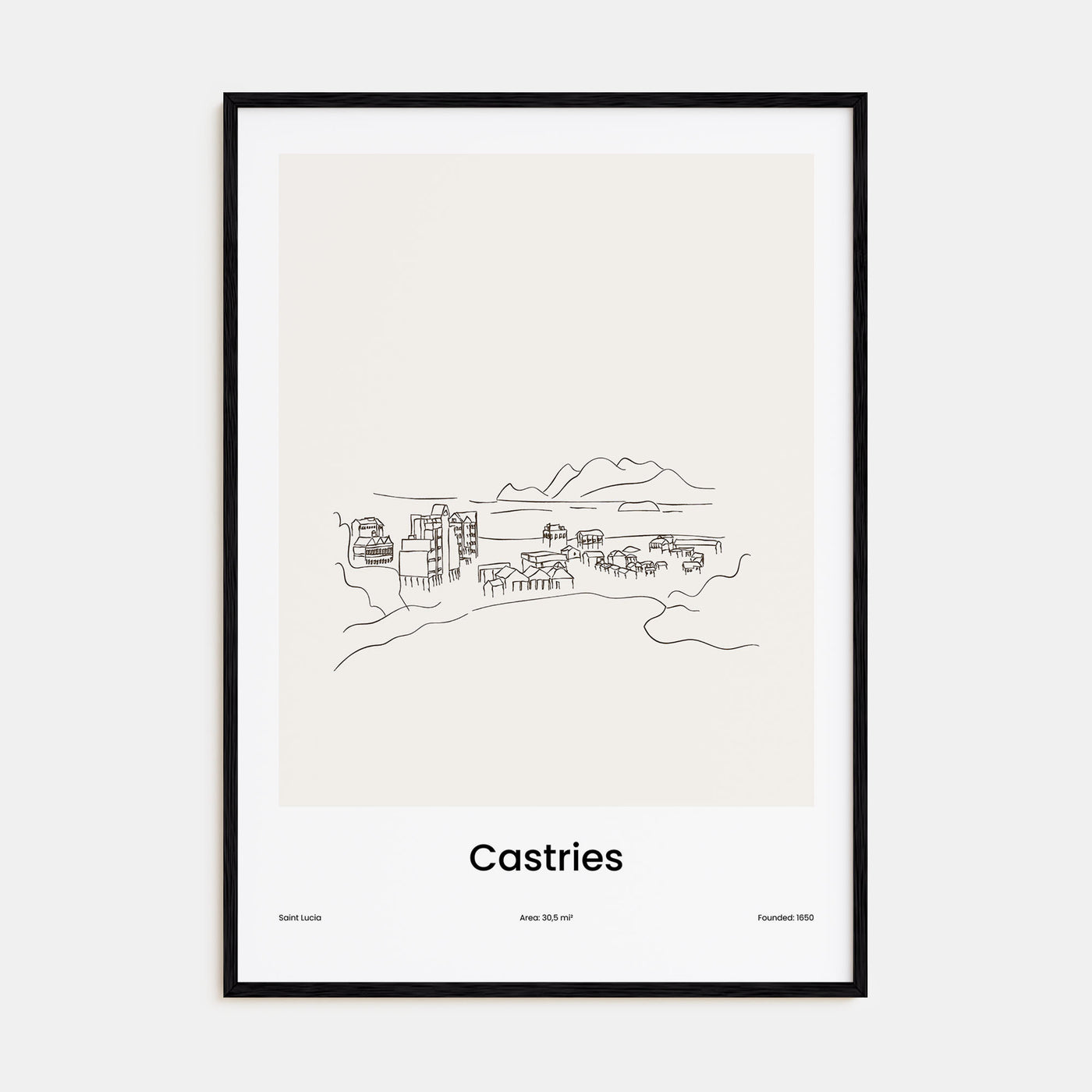 Castries Drawn Poster