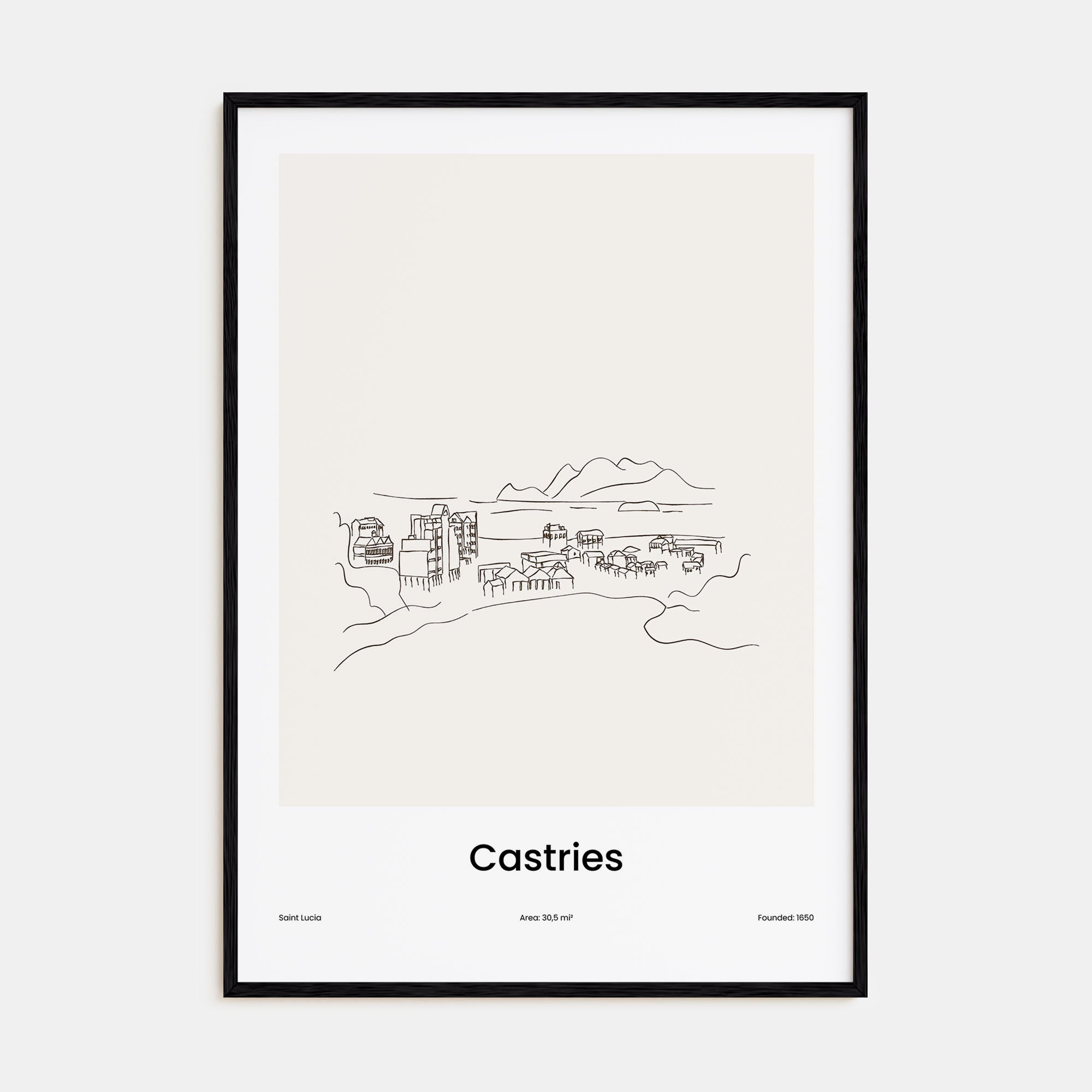 Castries Drawn Poster