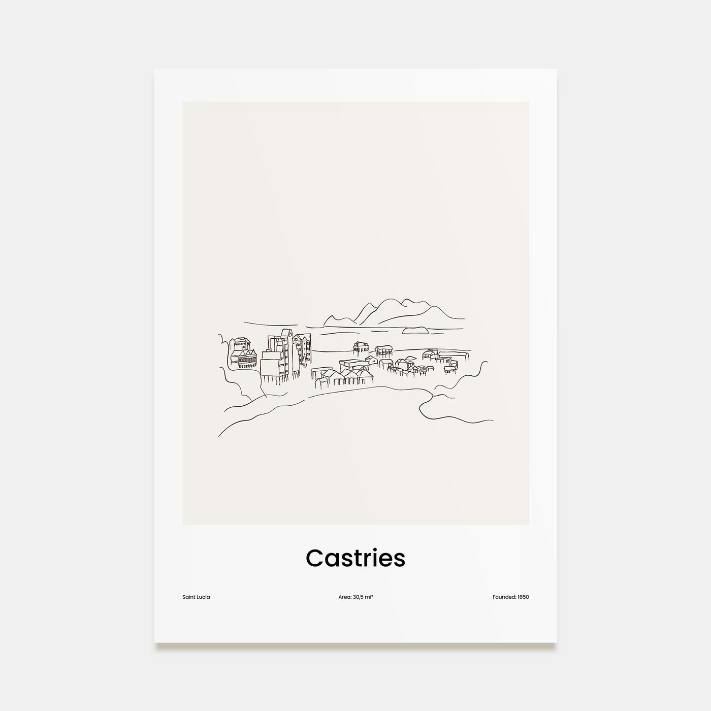 Castries Drawn Poster