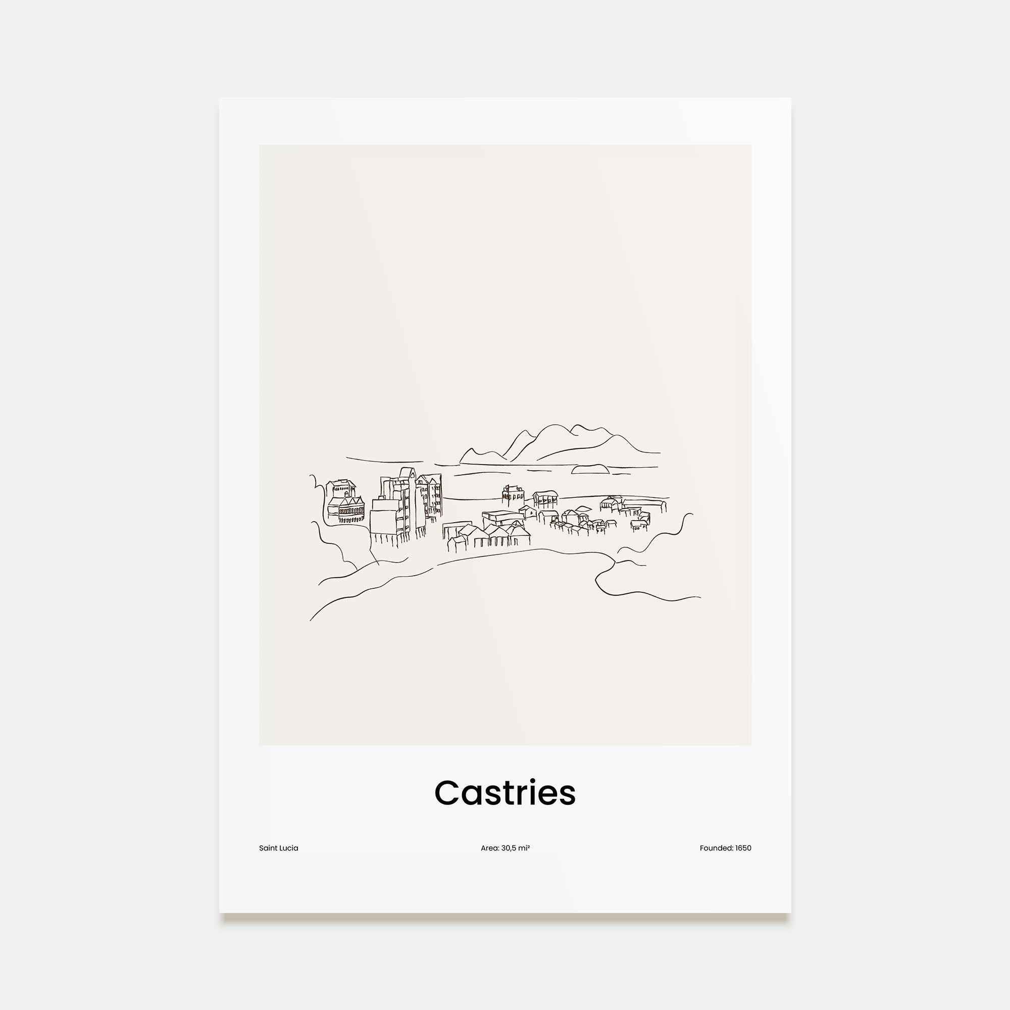 Castries Drawn Poster