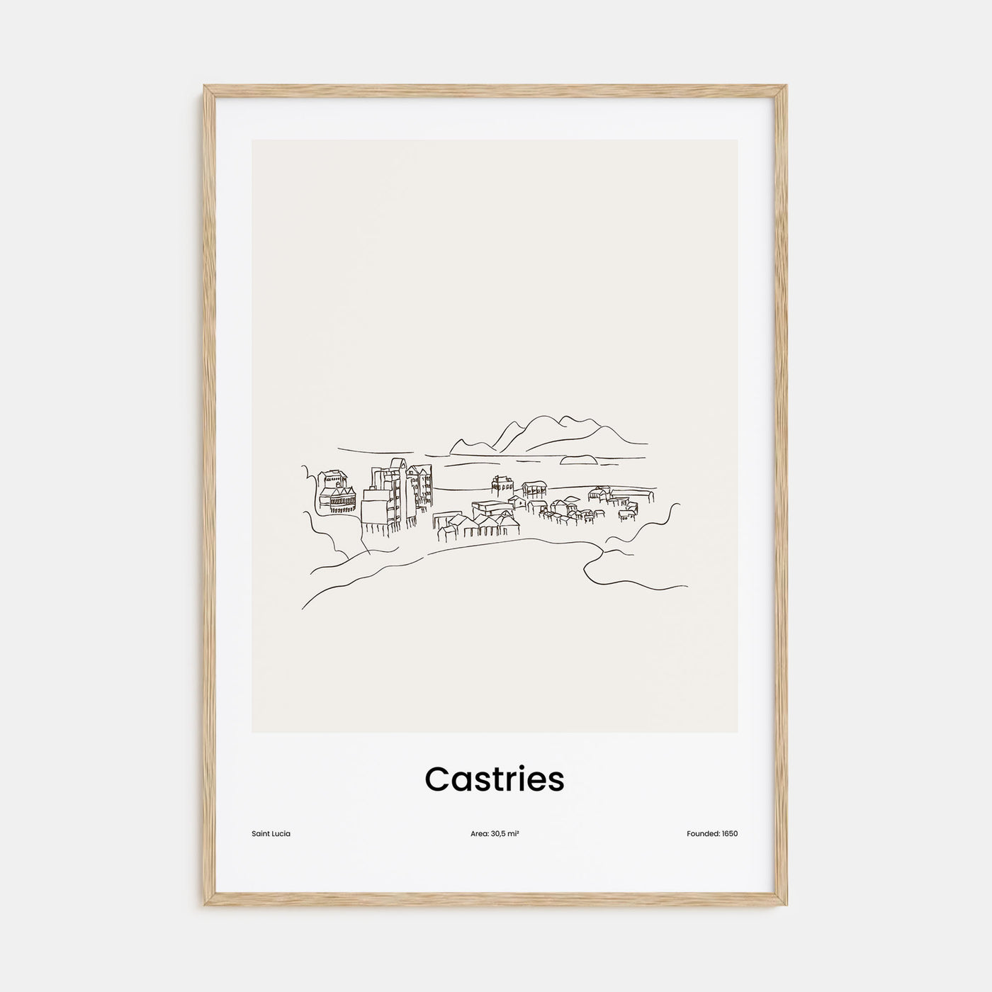 Castries Drawn Poster