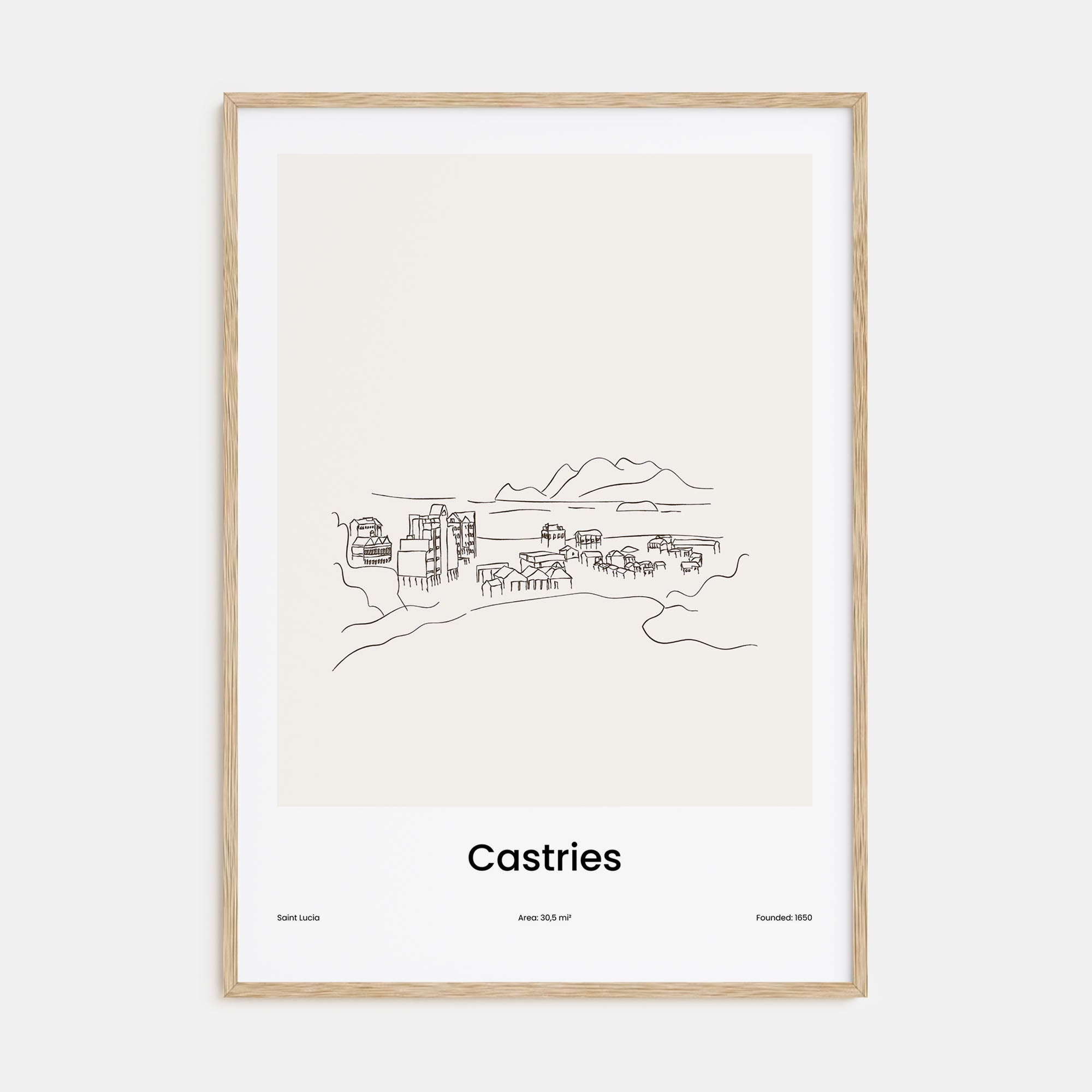 Castries Drawn Poster