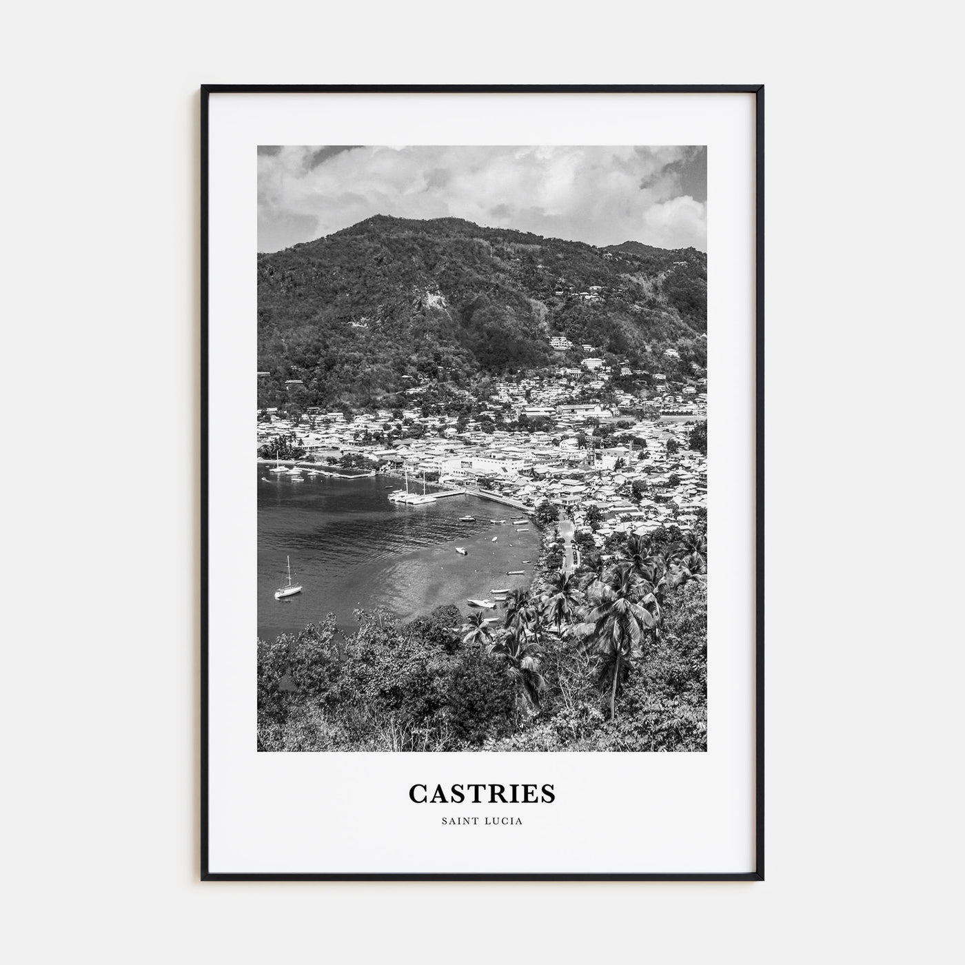 Castries Portrait B&W Poster