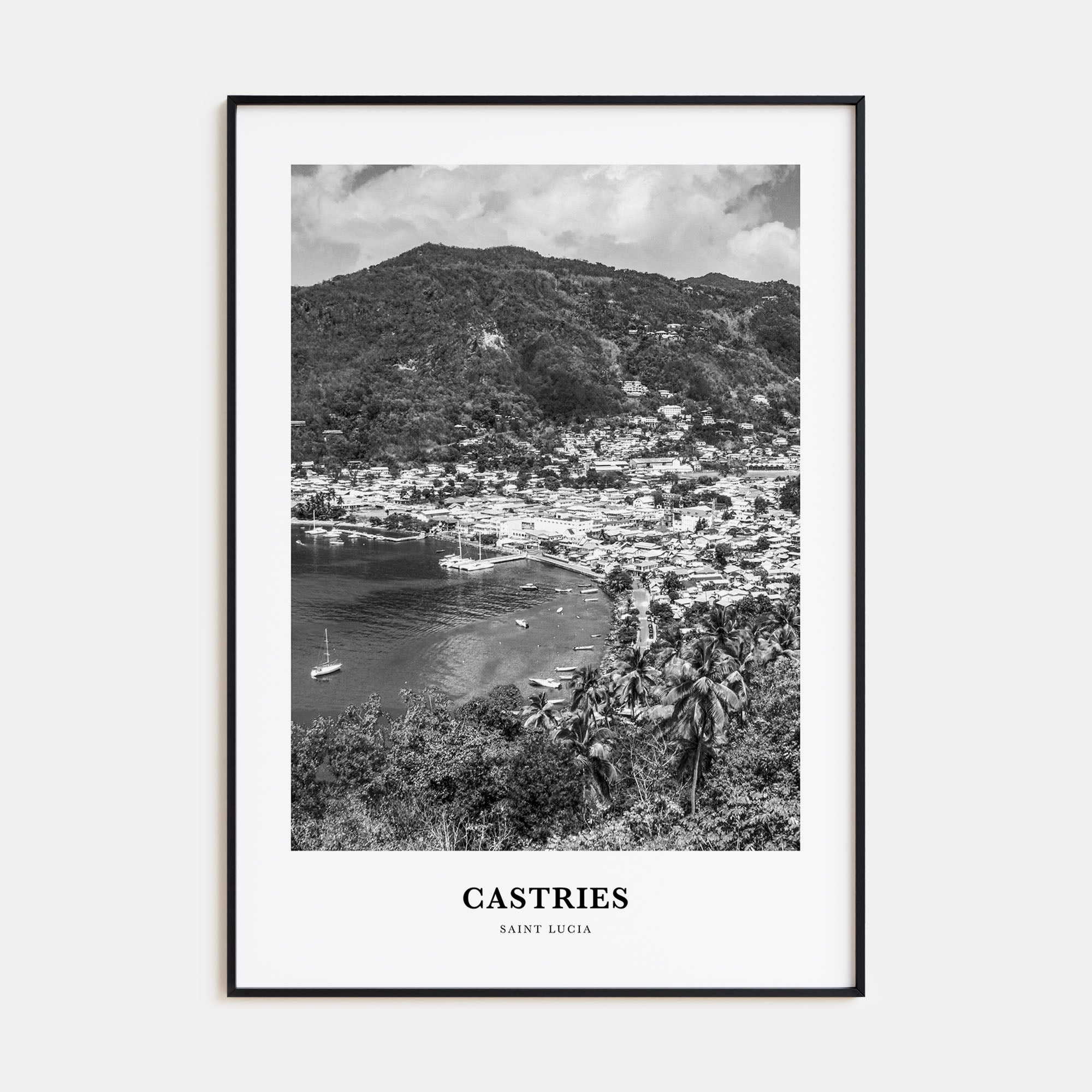 Castries Portrait B&W Poster