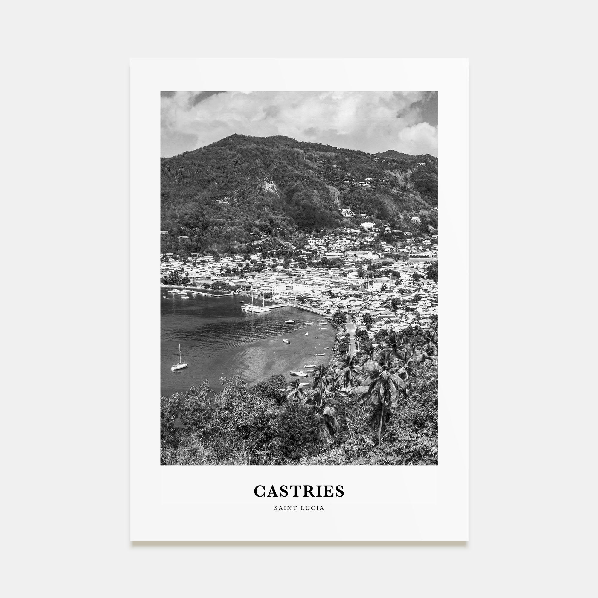 Castries Portrait B&W Poster
