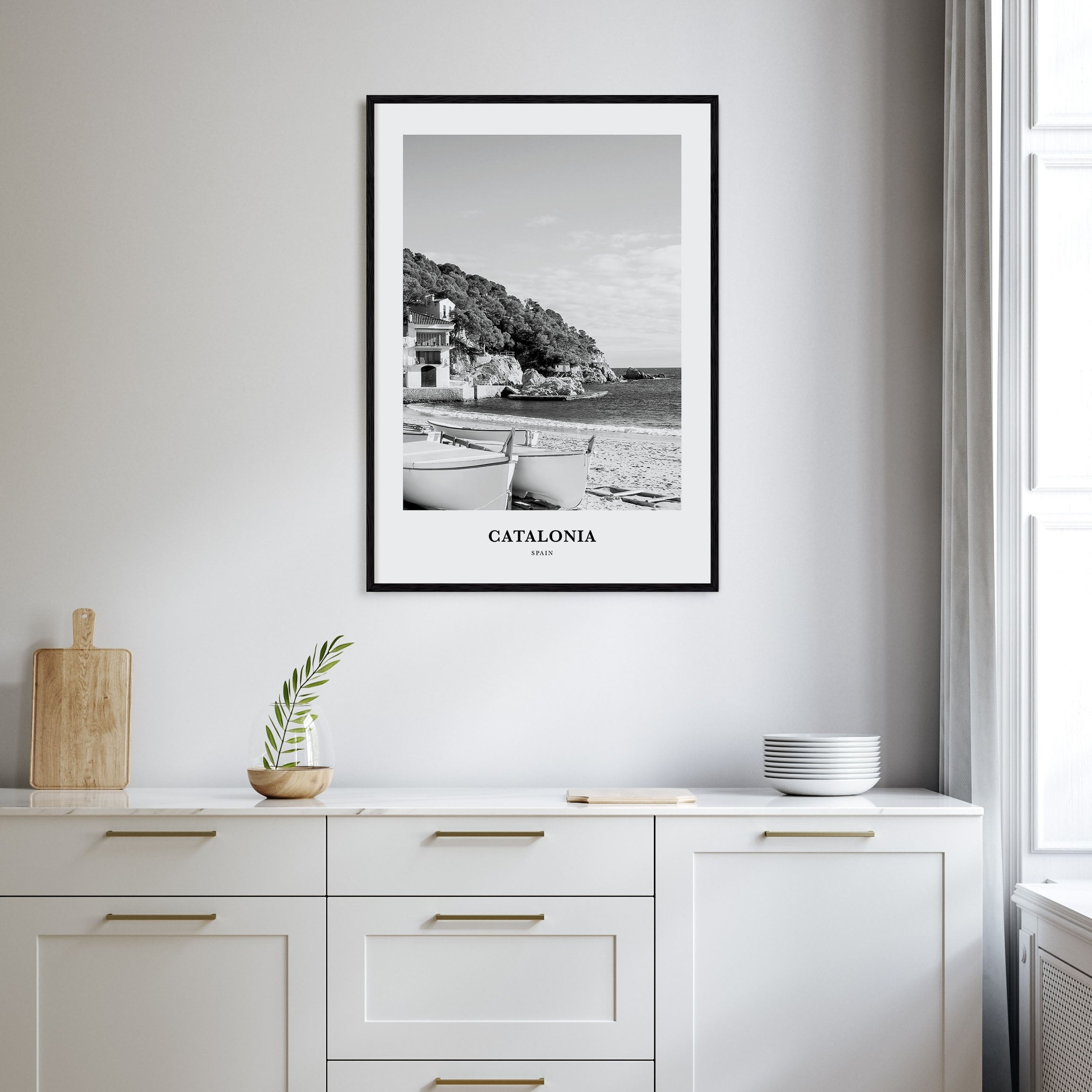 Catalonia Portrait B&W Poster