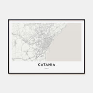 Catania Map Landscape Poster