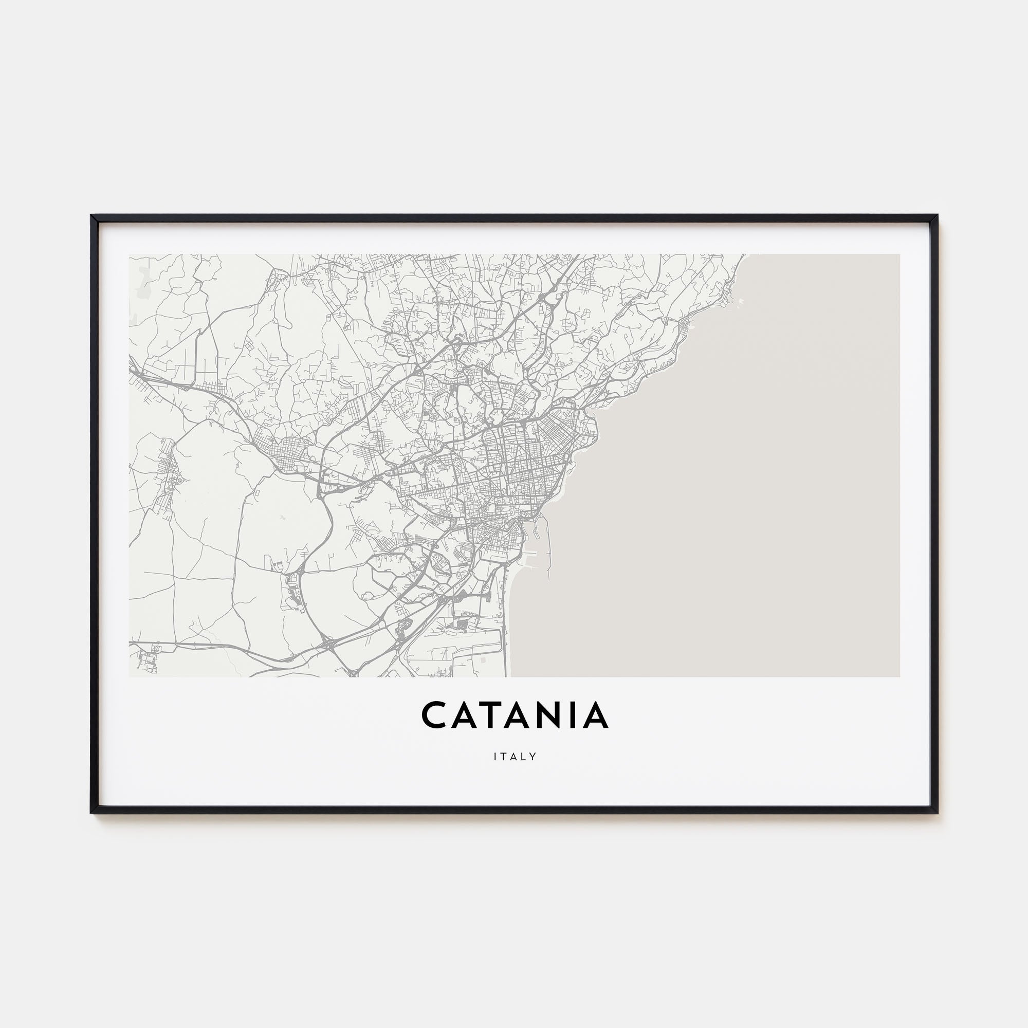 Catania Map Landscape Poster