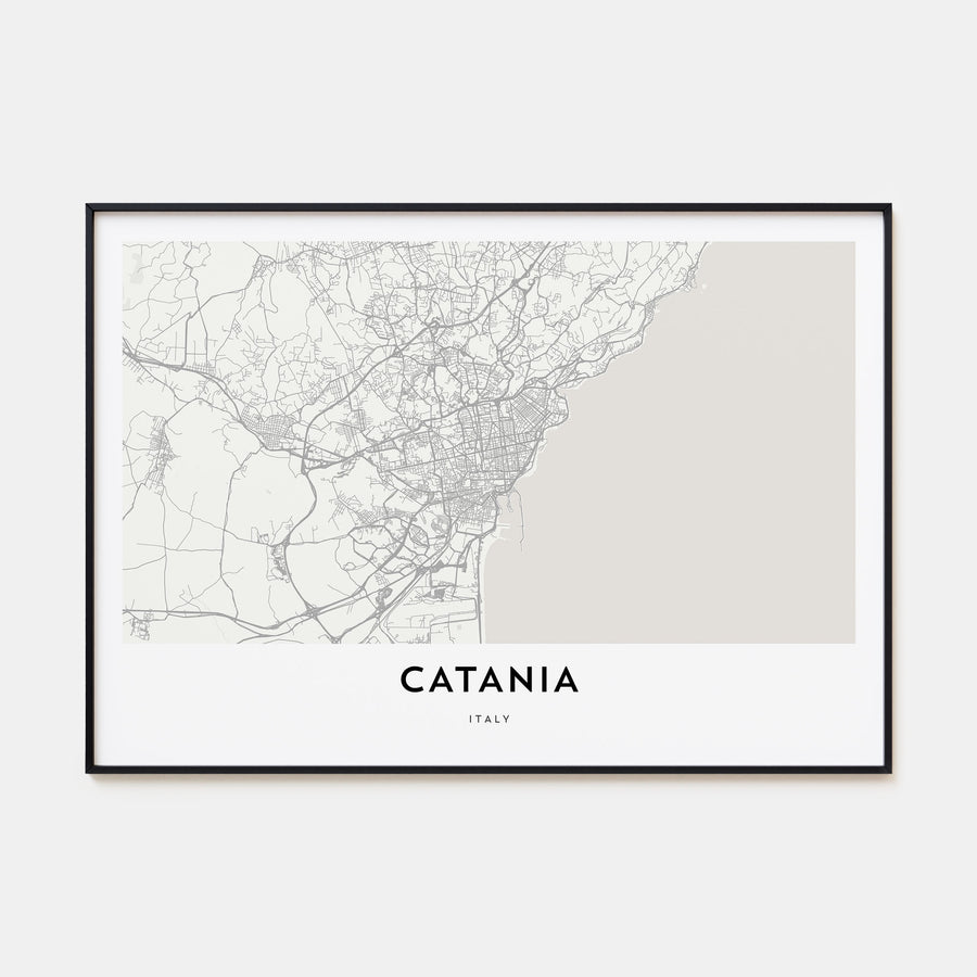 Catania Map Landscape Poster