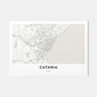 Catania Map Landscape Poster