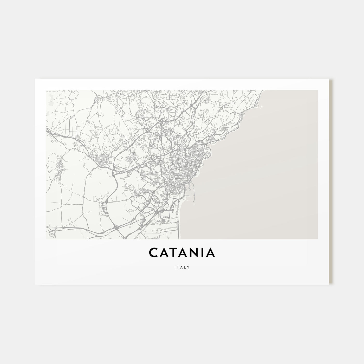 Catania Map Landscape Poster