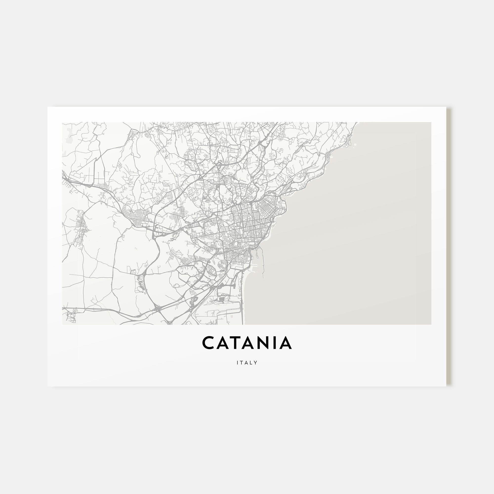 Catania Map Landscape Poster
