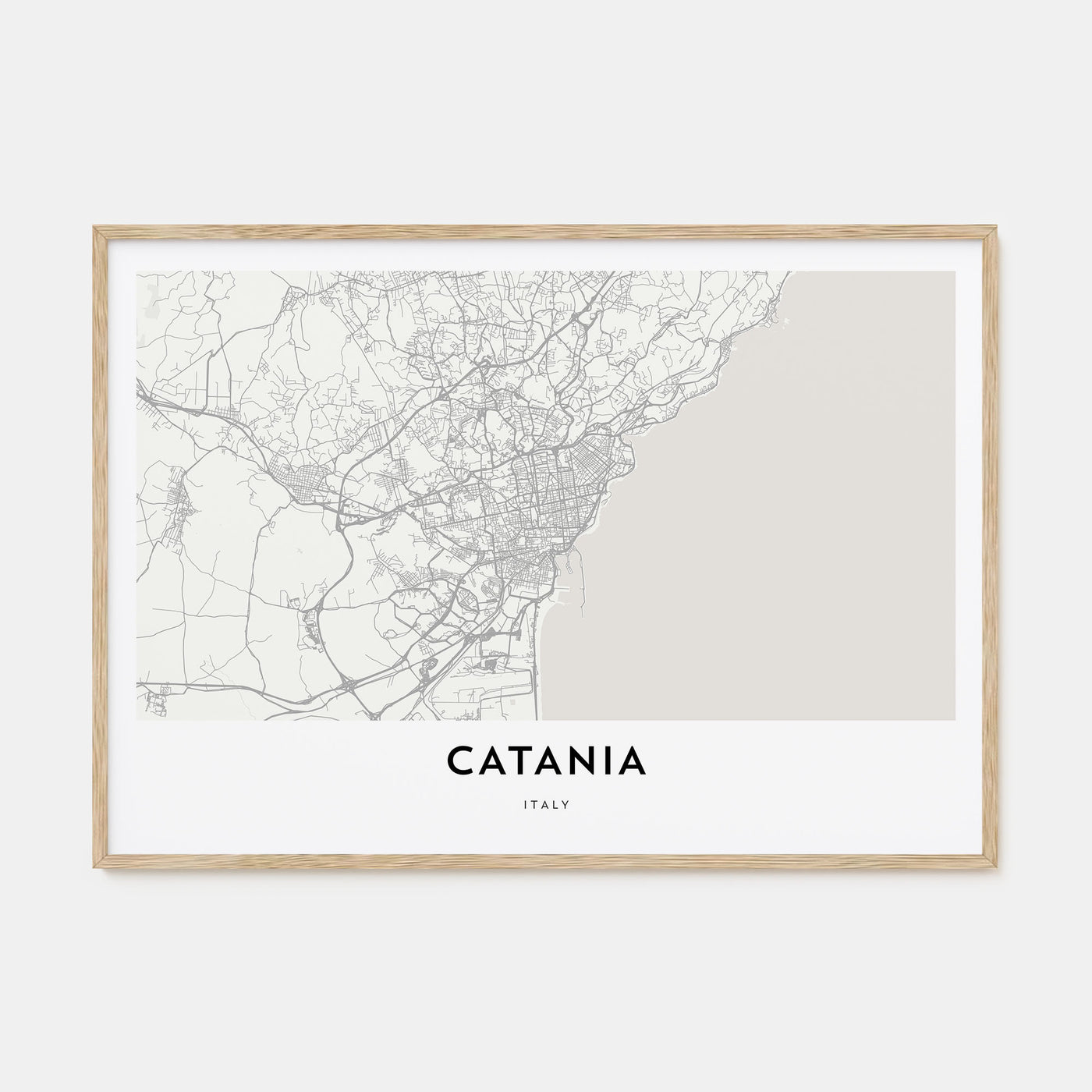 Catania Map Landscape Poster