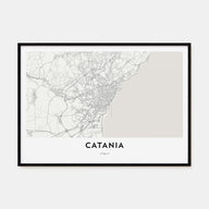 Catania Map Landscape Poster