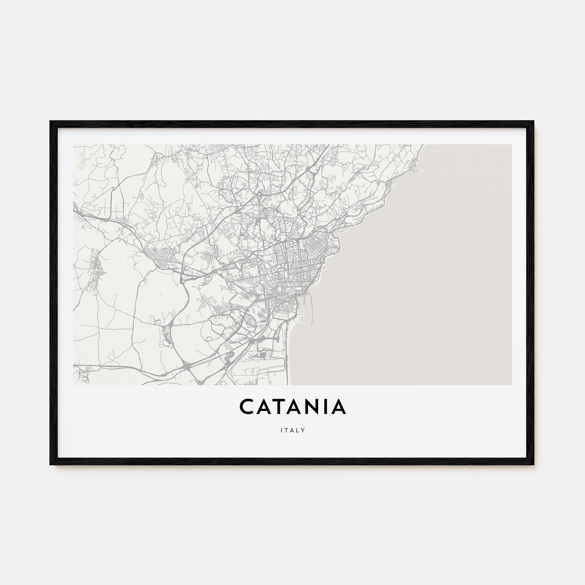 Catania Map Landscape Poster