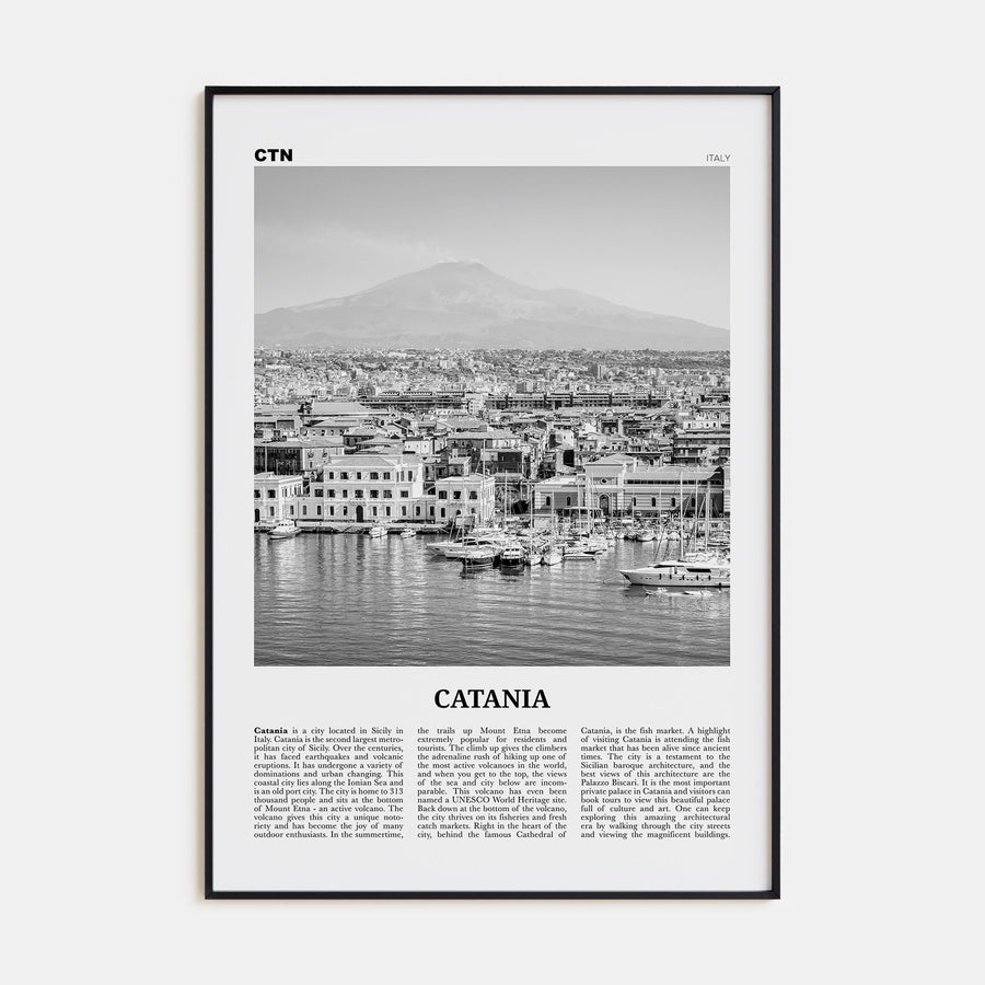 Catania Travel B&W Poster
