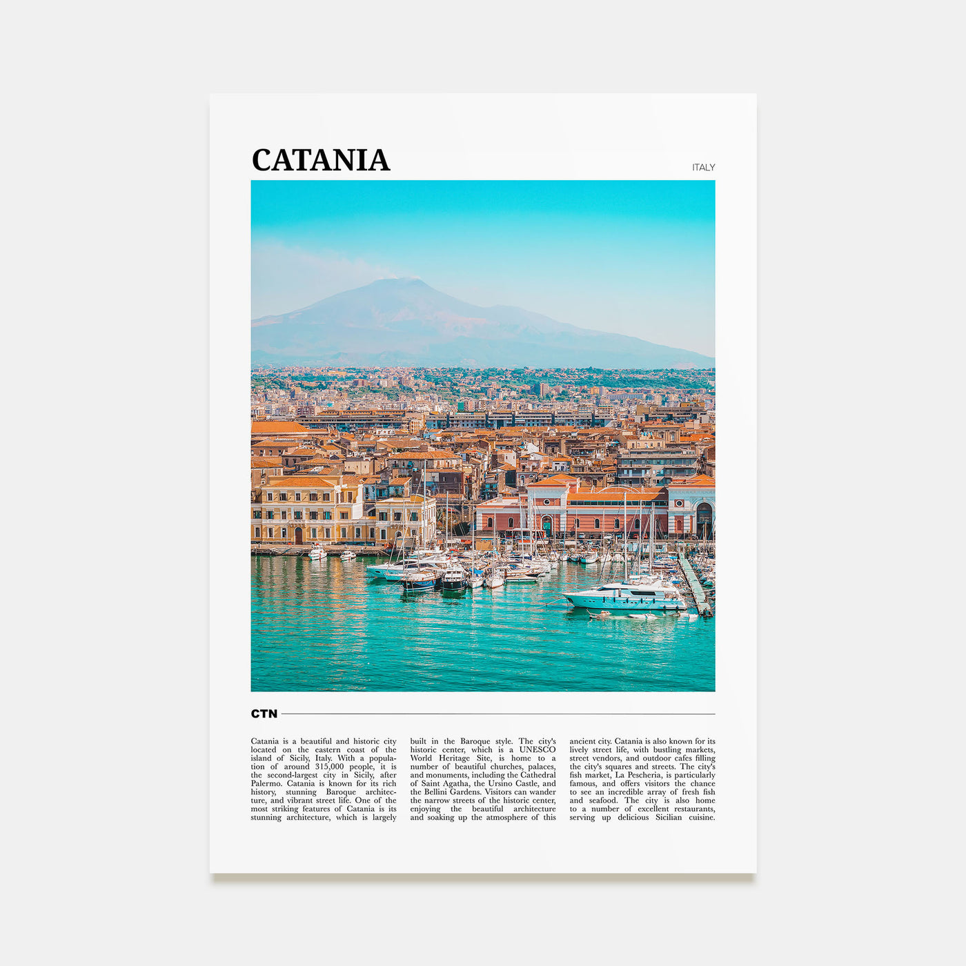 Catania Travel Color Poster