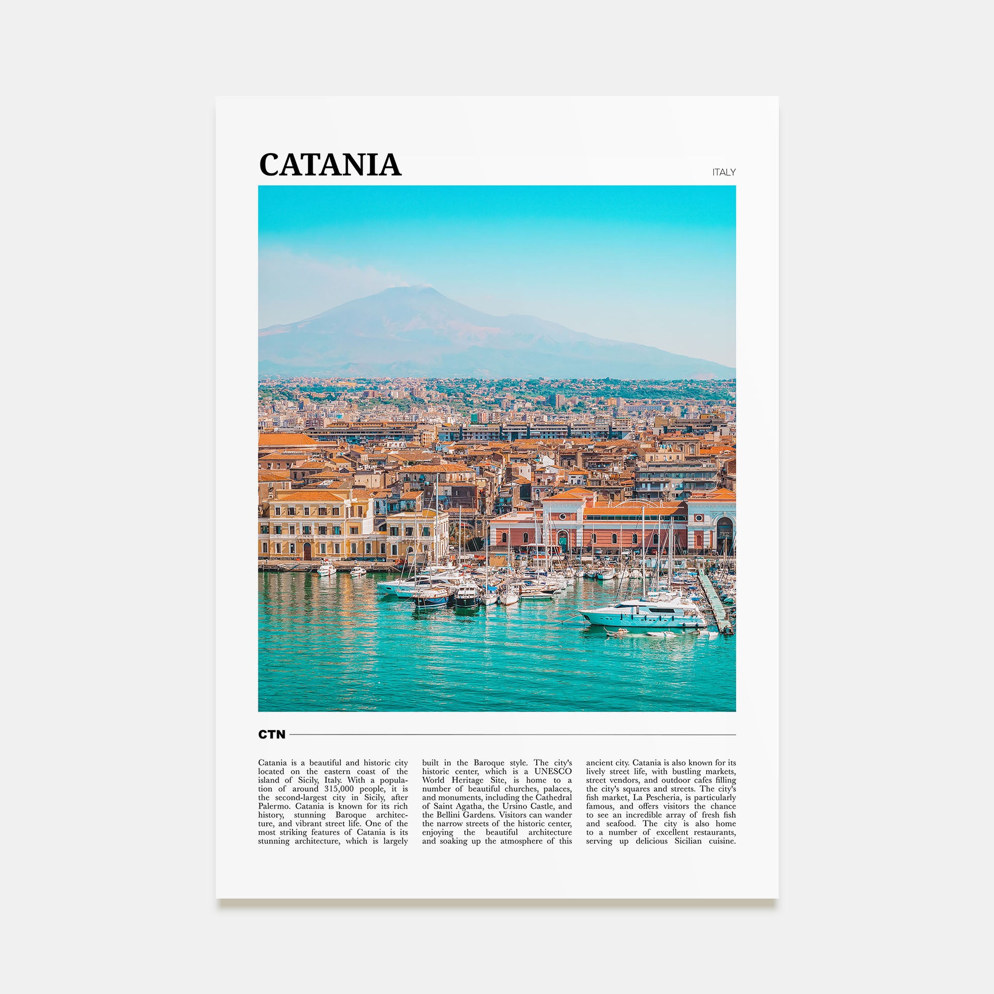 Catania Travel Color Poster