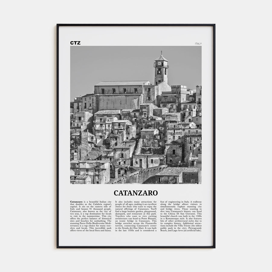 Catanzaro Travel B&W Poster