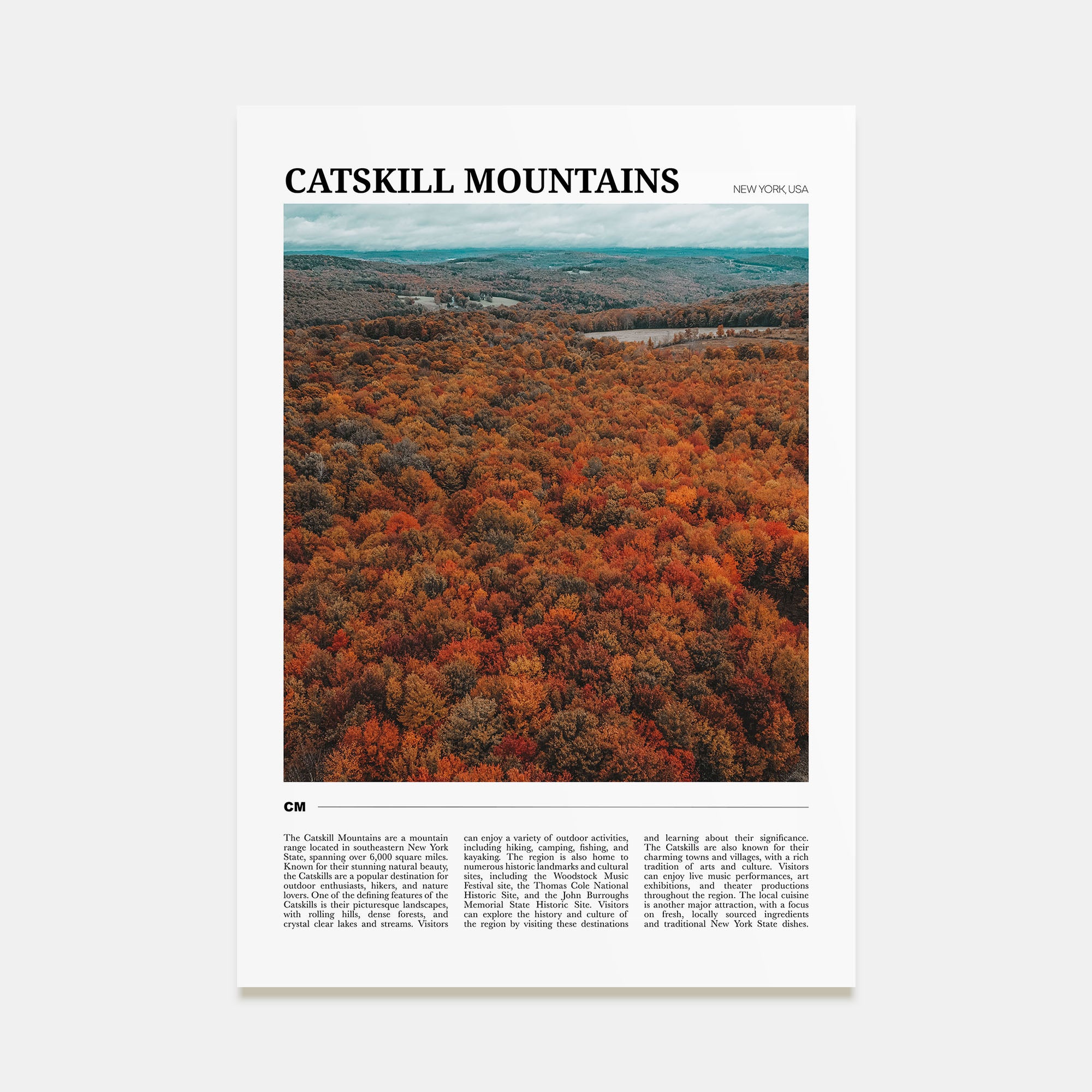 Catskill Mountains Travel Color Poster