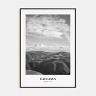 Caucasus Mountains Portrait B&W Poster