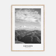 Caucasus Mountains Portrait B&W Poster