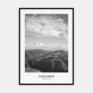 Caucasus Mountains Portrait B&W Poster