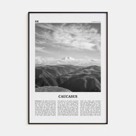 Caucasus Mountains Travel B&W Poster
